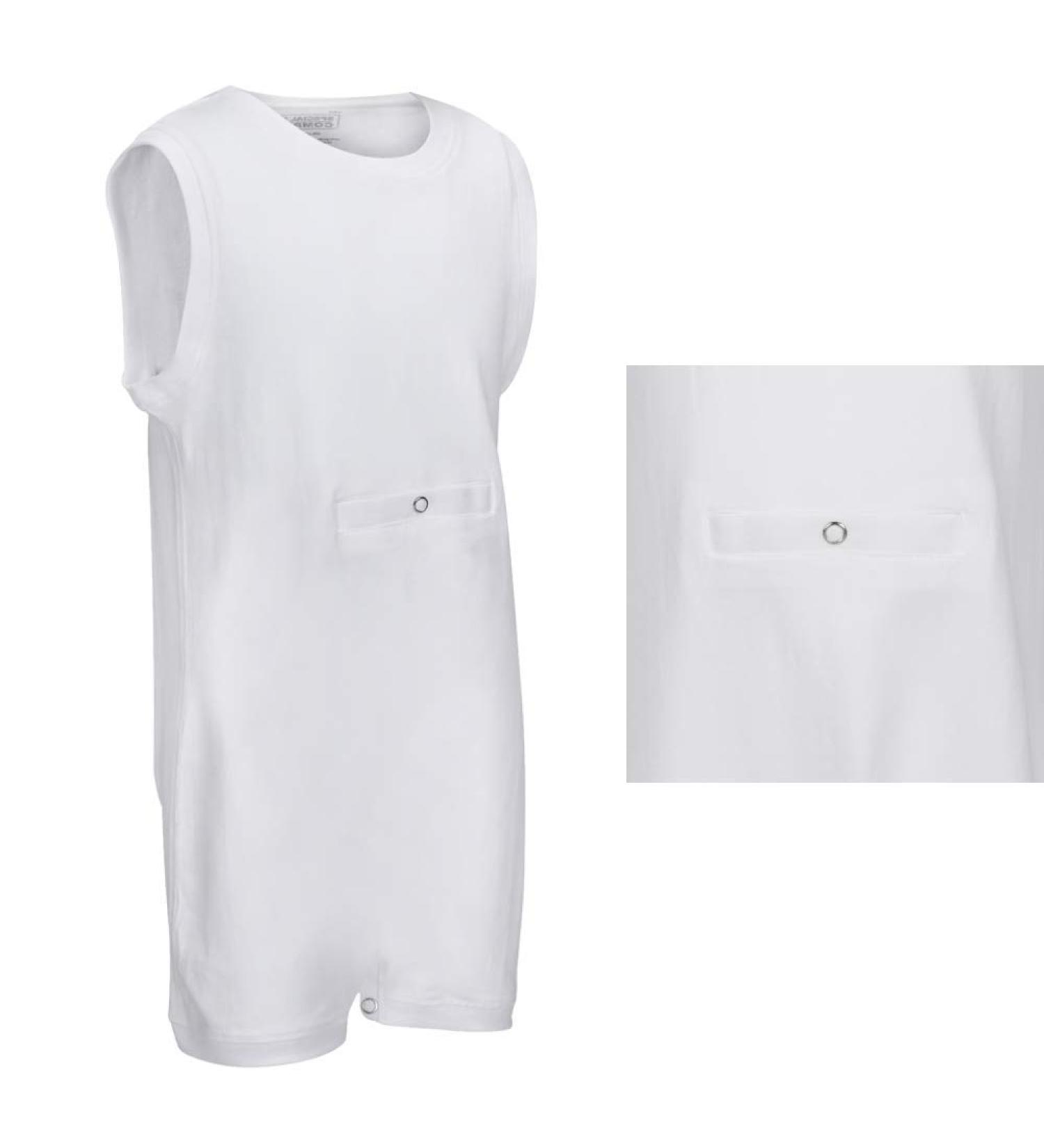 Kaycey Popper Vest Sleeveless Bodysuit | Adaptive Clothing for Special Needs Kids | Size 7-8 Years White - Buy Online on SooperMarket.com