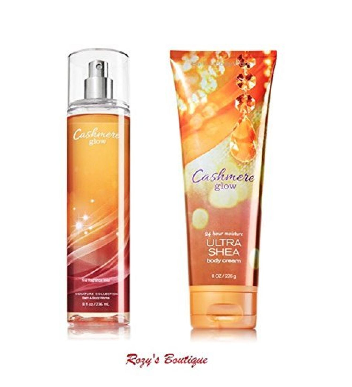 Bath & Body Works - Signature Collection   Cashmere glow - Gift Set- Fine Fragrance Mist 8 FL Oz & Ultra Shea Body Cream 8 Oz