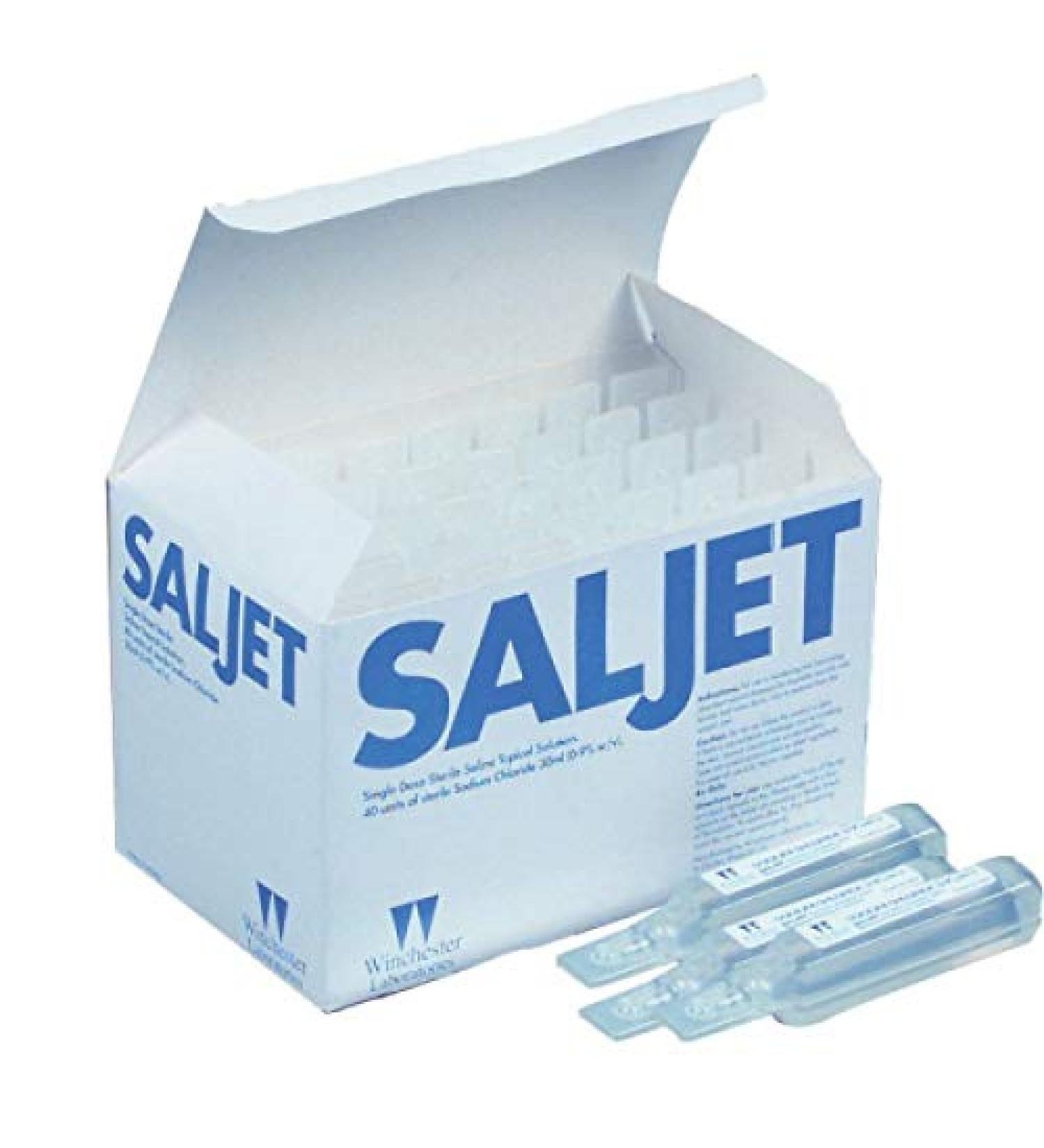 SALJET Topical Sterile Saline-Single Dose- Box 0f 40 Units of Sterile Sodium Chloride 30Ml (0.9%)