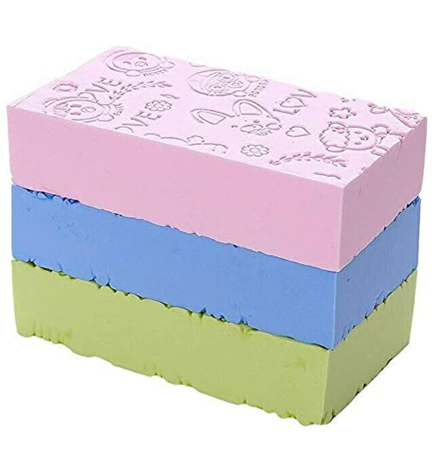 Ultra Soft Exfoliating Body Clean Sponge Set - 3 pcs Asian Bathing Goods for Enhanced Blood Circulation | Perfect for Unisex Shower & Bath - Buy Online on SooperMarket.com