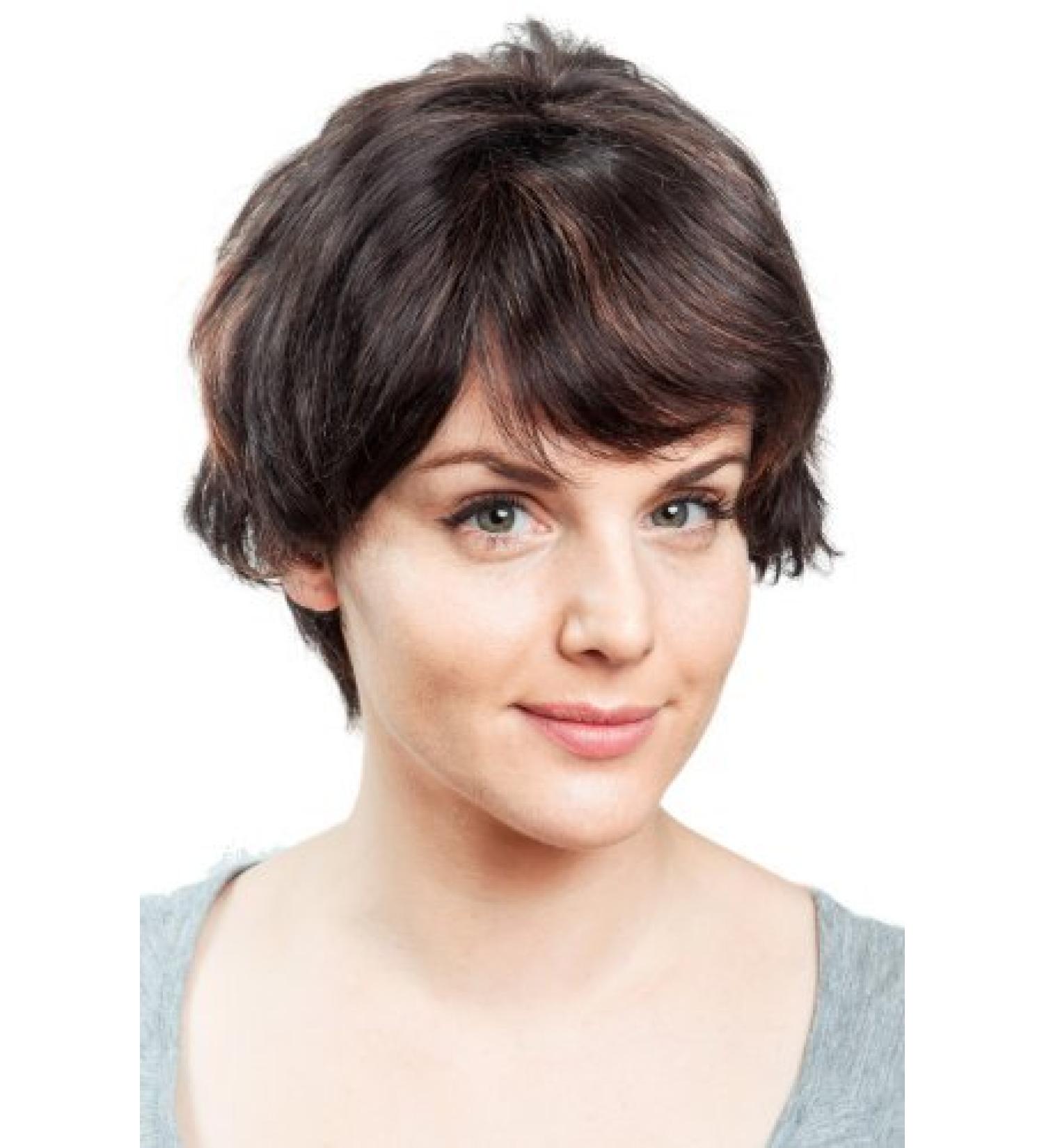 Short Human Hair Wig with Side Parting | Dark Brown with Red Highlights - DW411HH-2H130 | Shop Now! - Buy Online on SooperMarket.com