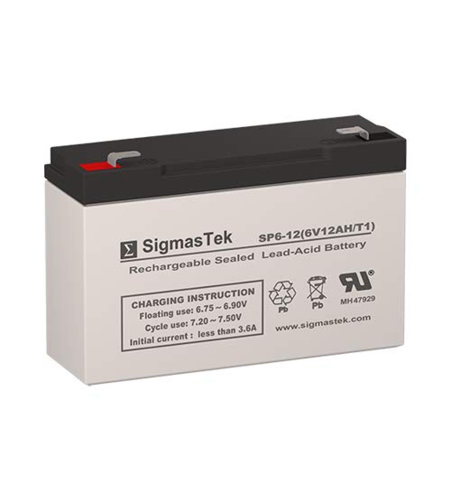 NP10-6FR 6 Volt 12 AmpH SLA Replacement Battery with F1 Terminal