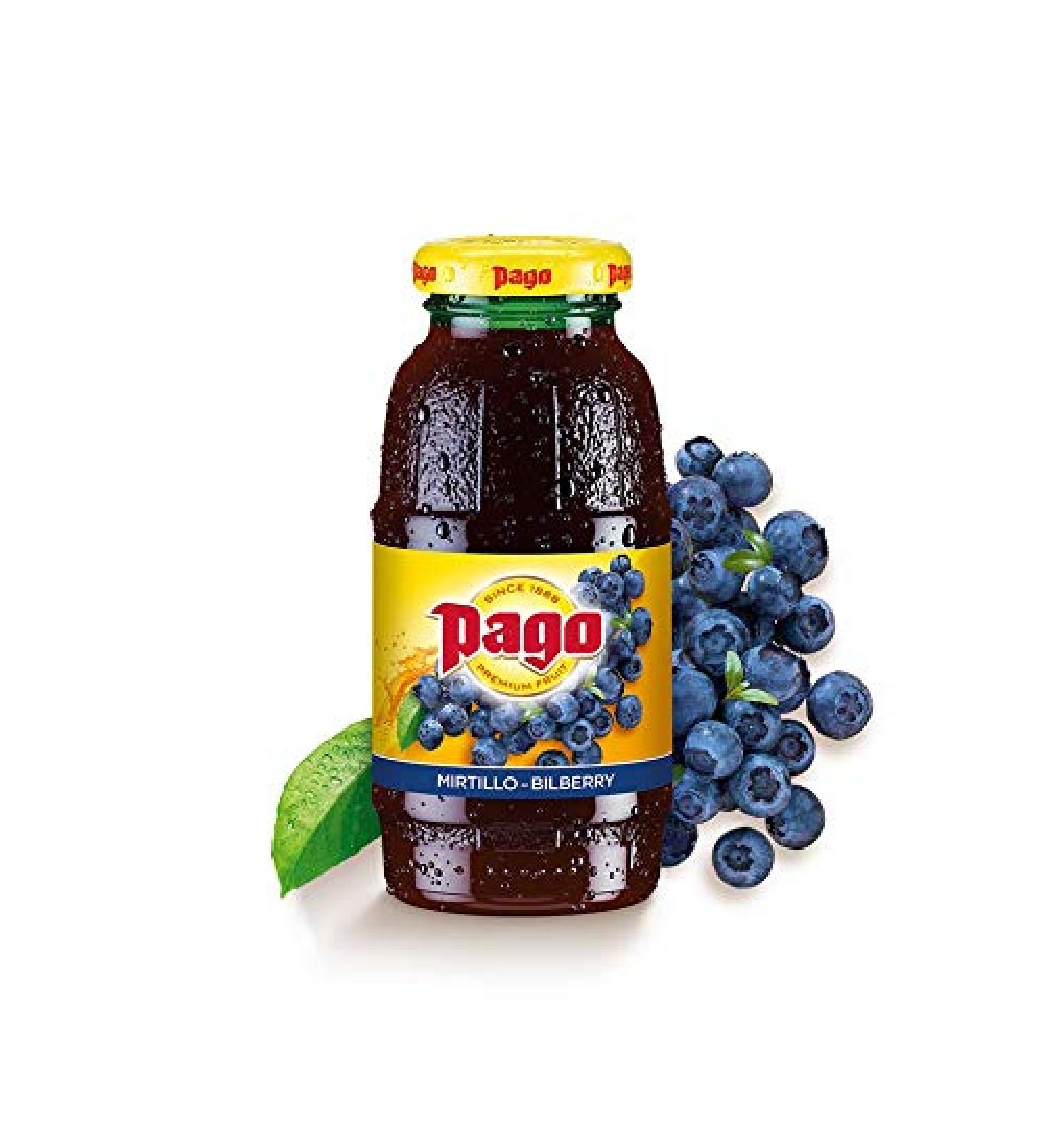 Pago-Blueberry-100% Natural Fruits and Vegan Friendly and Gluten Free 200ml (Pack of 12) - Buy Online on SooperMarket.com