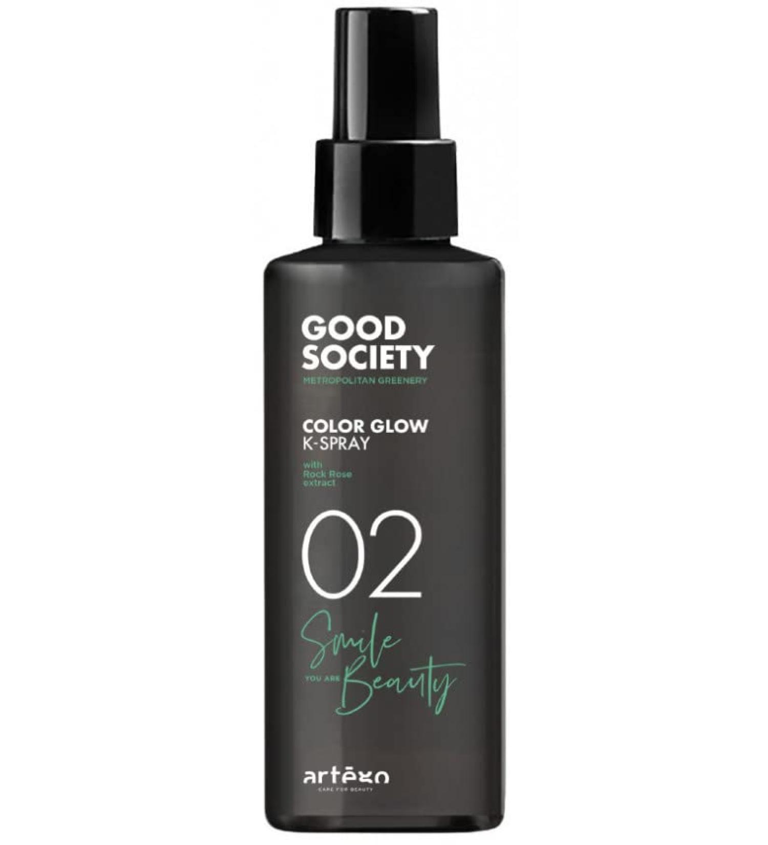 Artego GOOD SOCIETY 02 Color Glow K-Spray 150ml The spray activates the color pigments inside the hair cuticle maintaining the shine of the color and improving its intensity. - Buy Online on SooperMarket.com