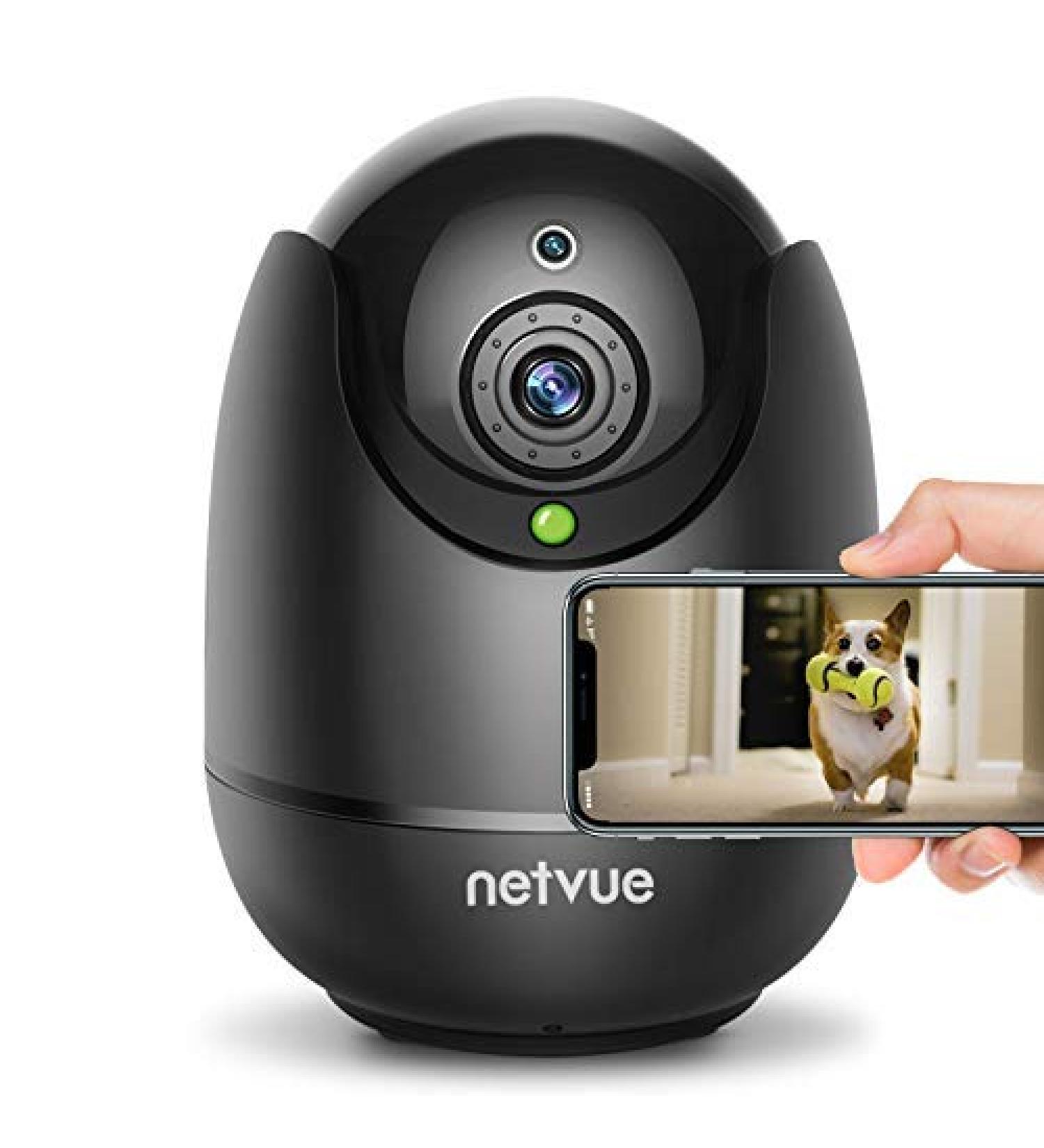 Netvue Indoor Camera - 1080P FHD Enhanced Security Camera with AI, Night Vision, 2-Way Audio - Ideal for Pet, Baby, Nanny - WiFi Home Camera with Cloud Storage - Black - Buy Online on SooperMarket.com