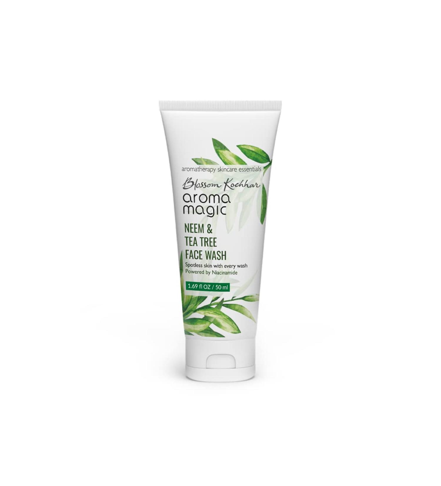 Aroma Magic Neem & Tea Tree Face Wash with Niacinamide | Deep Cleansing Pore Tightening | Acne Control Facial Cleanser | 1.69 Fl Oz - Shop Now - Buy Online on SooperMarket.com