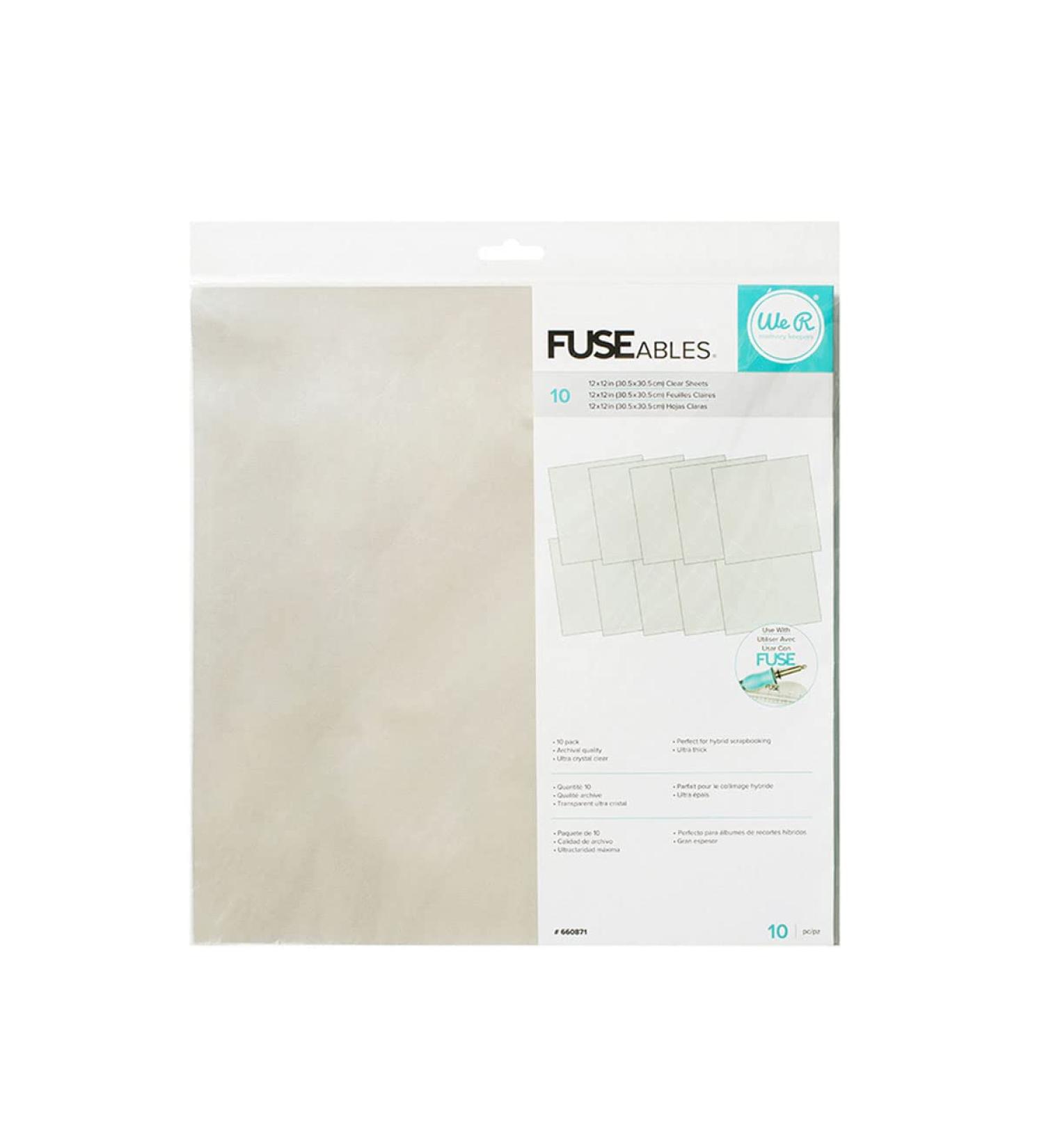 10 Piece We R Memory Keepers Fuseables Clear Sheets 12x12 Pack - Buy Online on SooperMarket.com