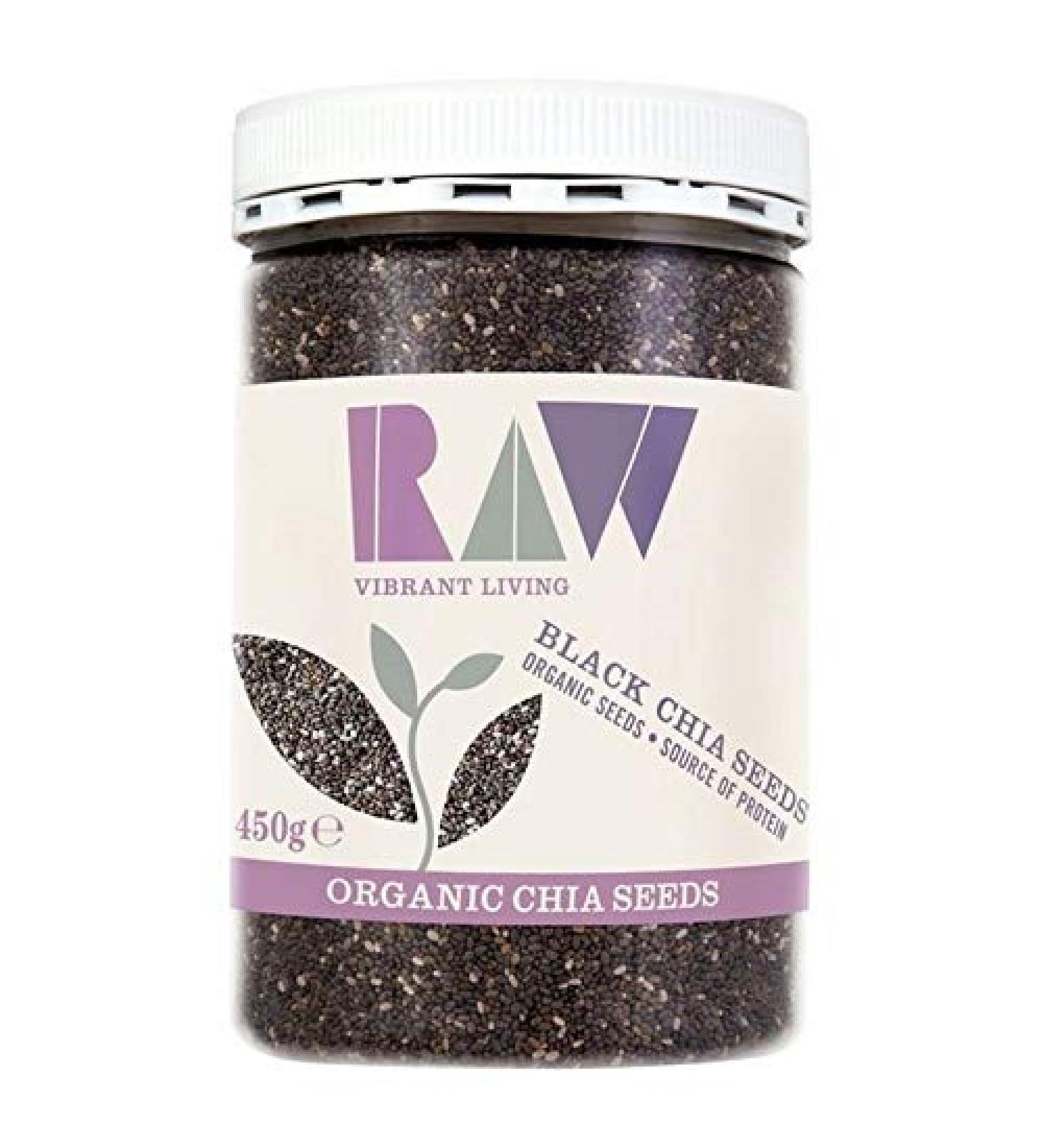 4X RAW Health Organic Black Chia Seeds 450g