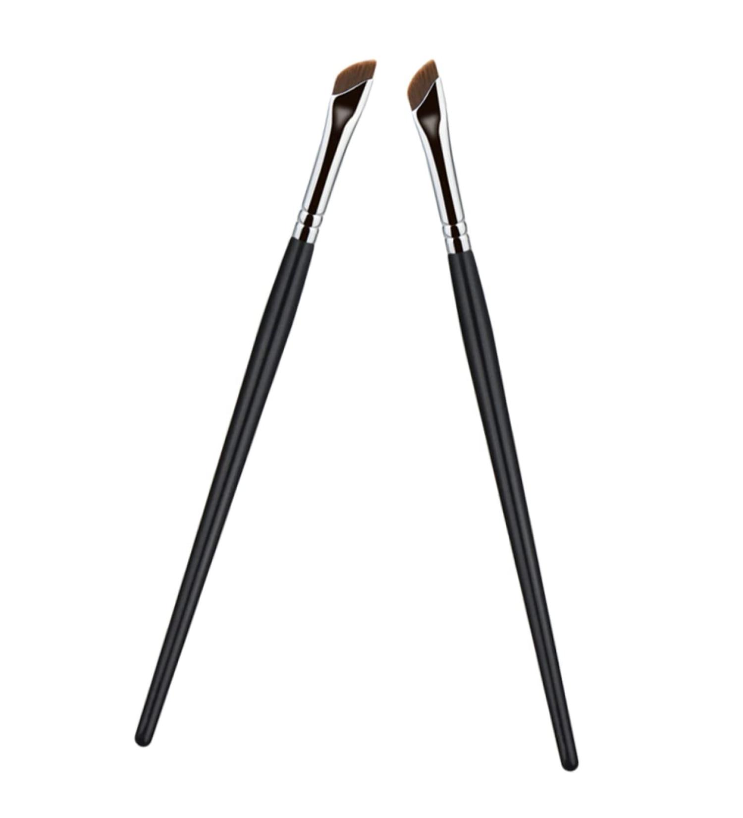 WOONEKY 2pcs Eyebrow Brush Portable Eyeliner Brush Eye Shadow Brush Eyeliner Makeup Brush Makeup Tool Metal - Buy Online on SooperMarket.com