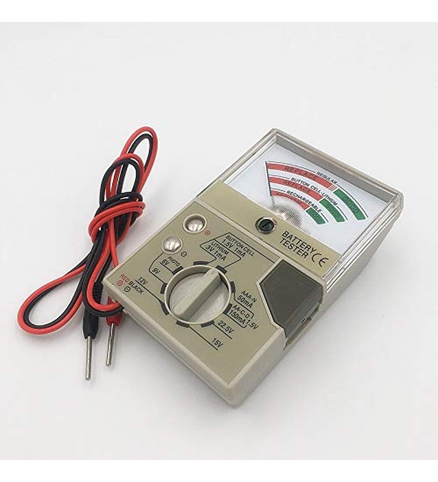 Battery Tester with Meter - Electric Voltage Tester for AA AAA C D N Button Cell Batteries - Accurate Battery Checker - Buy Online on SooperMarket.com