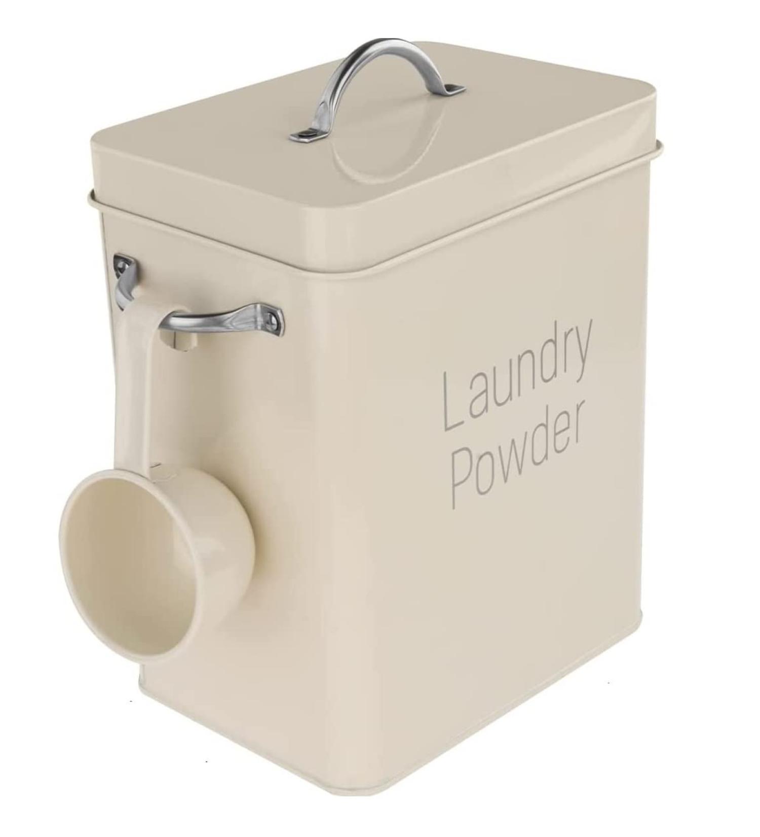 Detergent Box Washing Powder Box with Dosing Spoon 4 L Detergent Storage Washing Powder Can Washing Powder Box Storage Box Powder Storage Containers for Powder Food Pet Food Beige - Buy Online on SooperMarket.com
