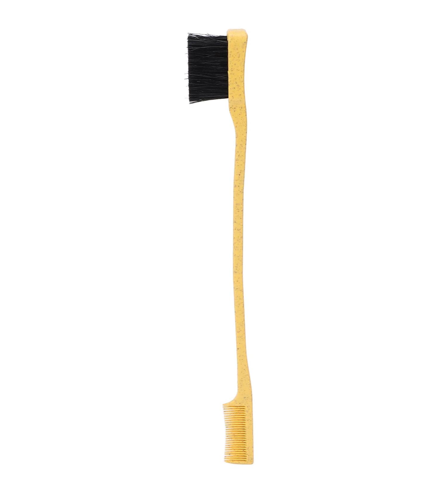 Double Headed Wheat Straw Eyebrow Brush Unique Makeup Eyelash with Durable Material for Taming Unruly Eyebrows (Yellow) - Buy Online on SooperMarket.com