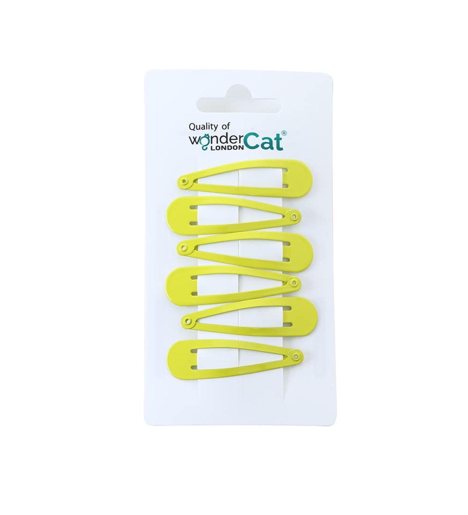6 PCS Yellow Metal Snap Hair Clips 5CM Long - Hair Grips for Styling - Buy Online on SooperMarket.com