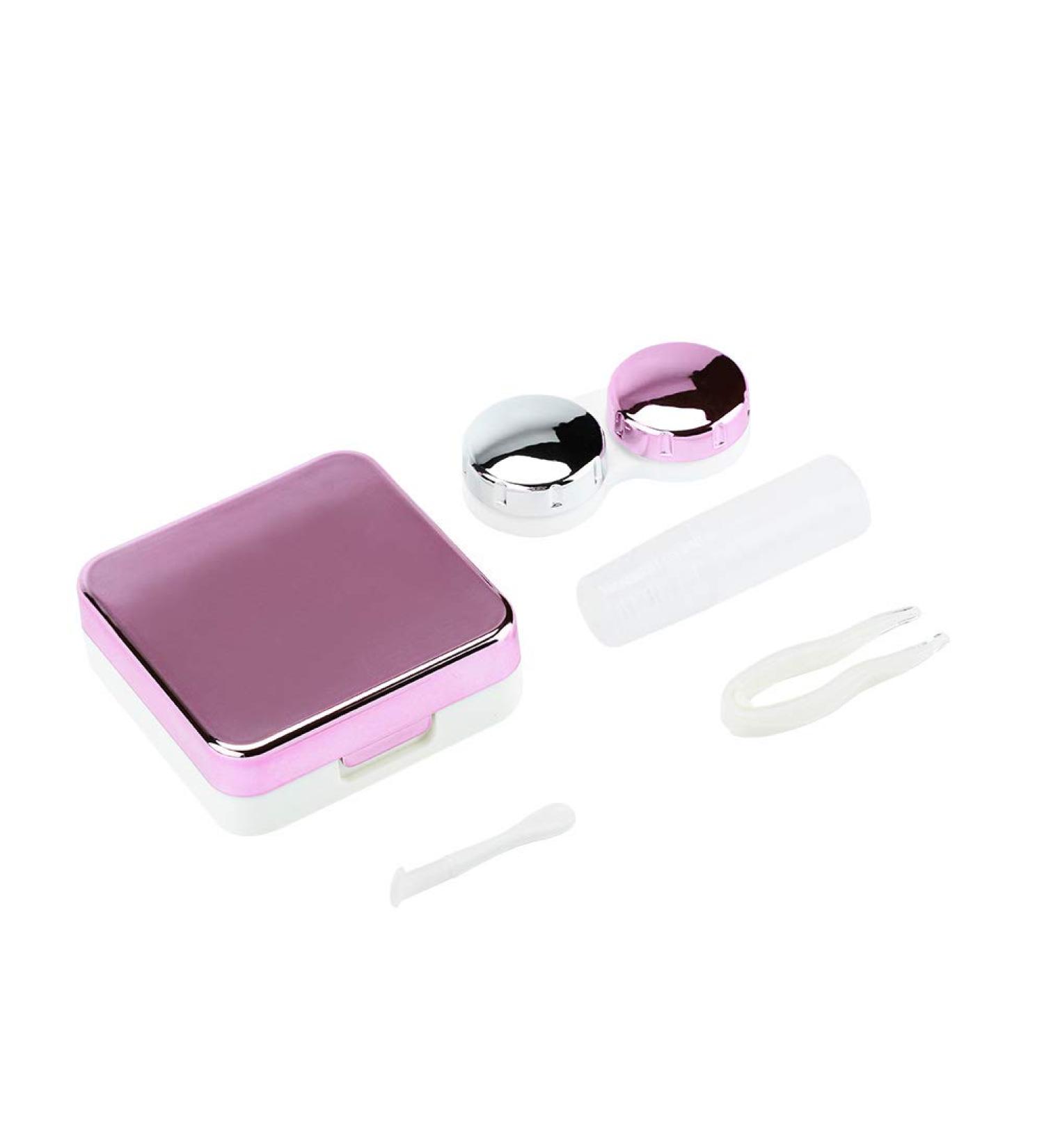 Akozone Contact Lens Container Set - Cute Pink Travel Storage Box with Mirror | Eye Care & Reflective Coverage for International Shipping - Buy Online on SooperMarket.com