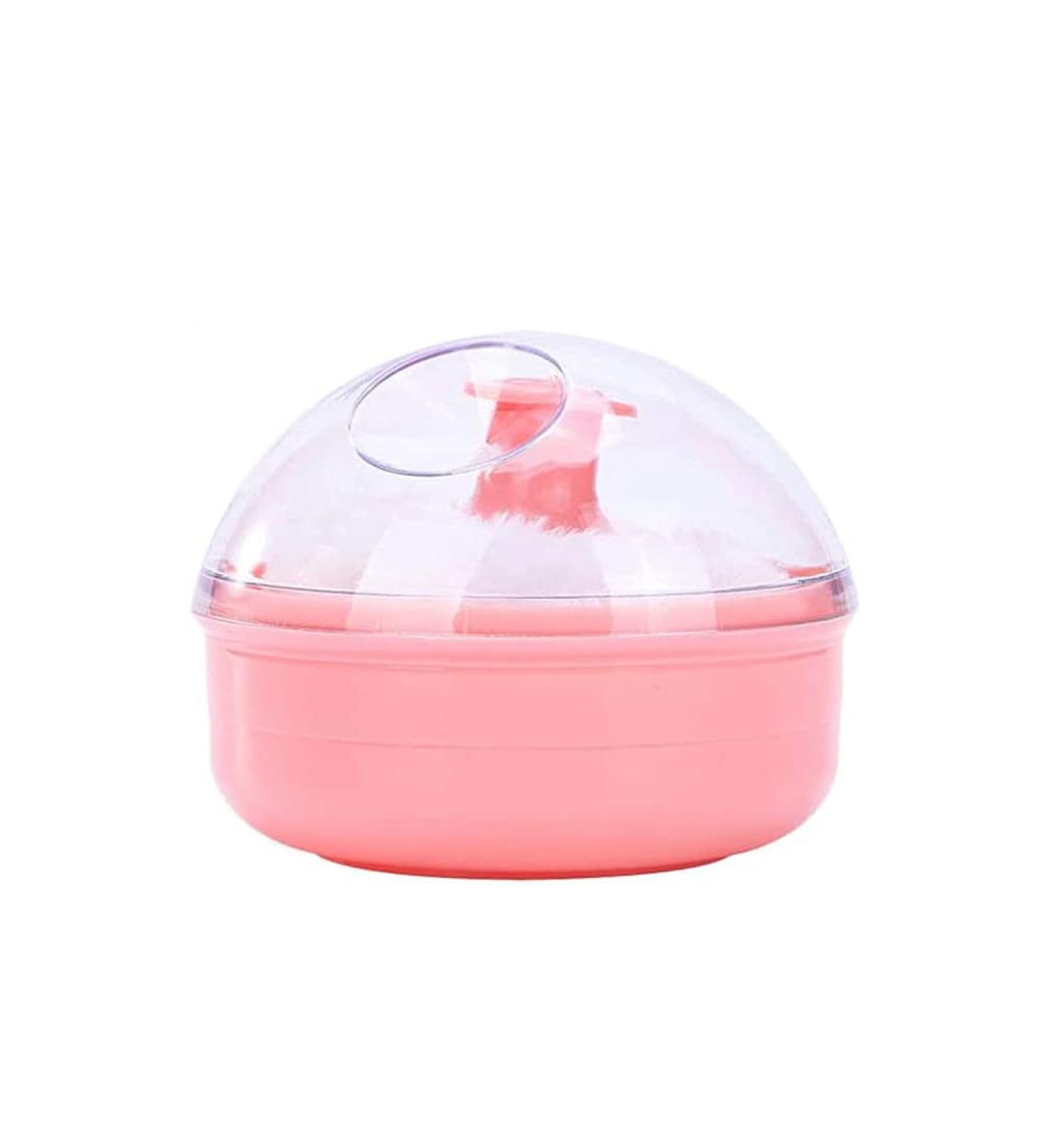 WBTY Baby Talcum Powder Puff Box - Soft Sponge Cushion Storage Container for Home and Travel - Pink - 9x7x7cm - Buy Online on SooperMarket.com