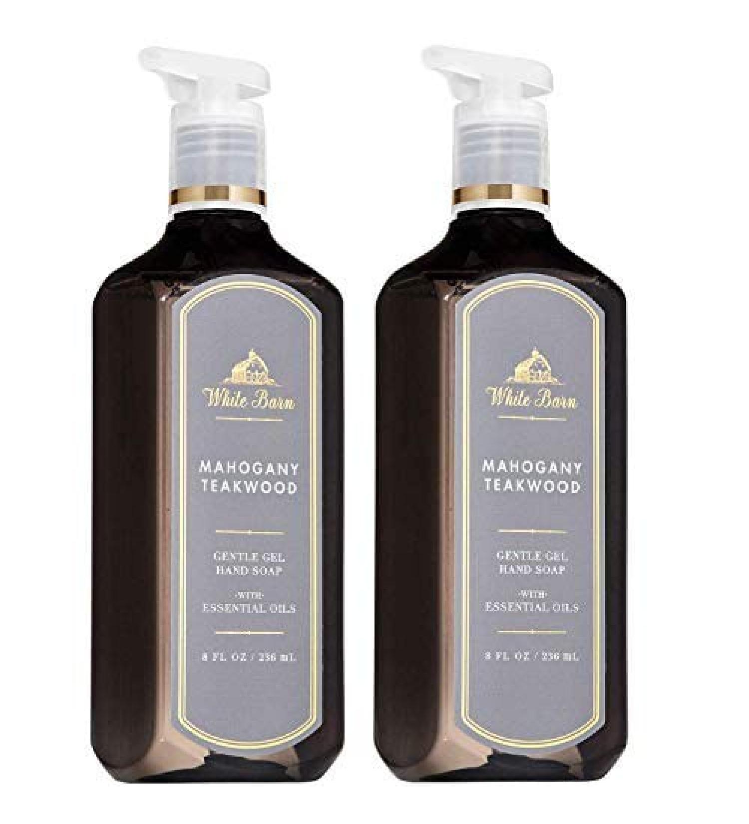Bath and Body Works MAHOGANY TEAKWOOD Gentle Gel Hand Soap 8 Fluid Ounce, set of 2