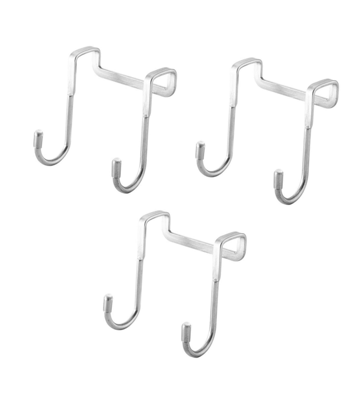 CHILDWEET Stainless Steel Hooks 3pcs Wall Hanger Hooks Key Hanger Wall Clothes Rack Bathroom Hangers Wall Hook Ordinary 7.5X6.5CM Silver - Buy Online on SooperMarket.com