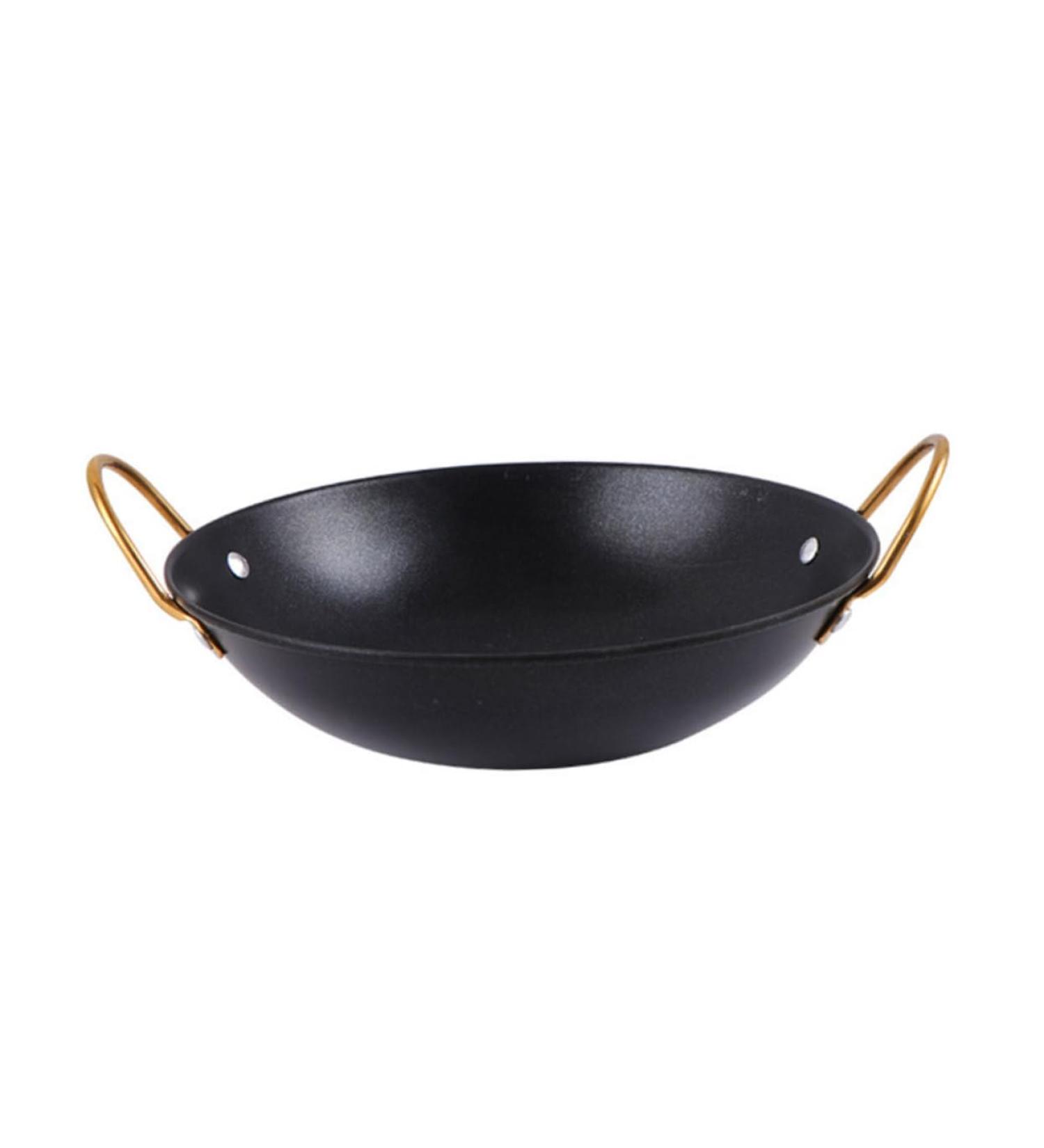 Alipis 1pc Pot Skillet with Lid Cooking Seafoodpot Eggs Frying Pan Double Ear Pan Dog Cookie Shapes Ramen Bowls Cast Iron Pan Mini Pan Camping Heating Pot Stainless Steel Black 30X25X9CM - Buy Online on SooperMarket.com