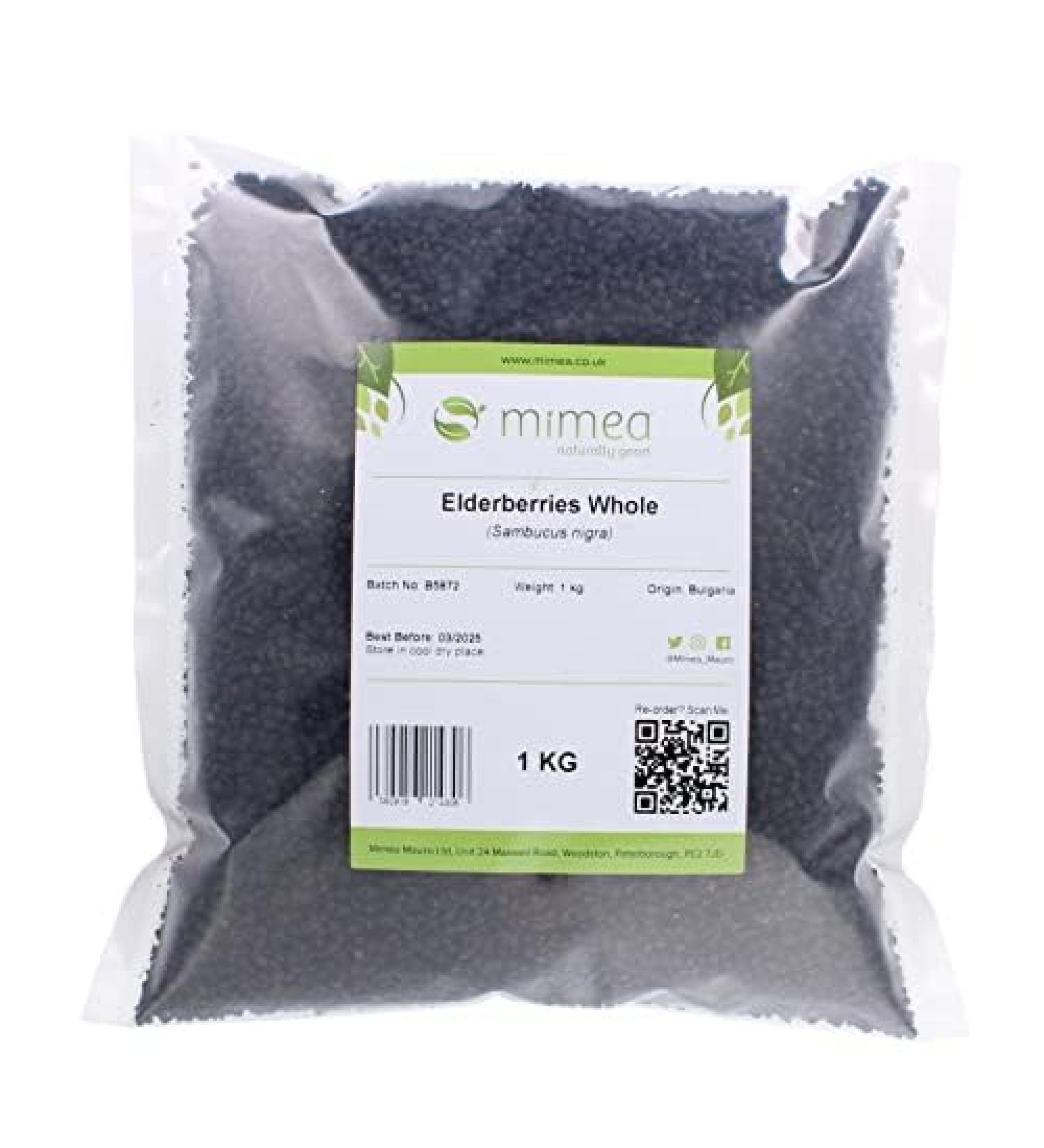 Mimea Elderberries Whole Dried | 5kg | Quality Ingredients | Perfect for Tea Infusion | Brewing & Distilling