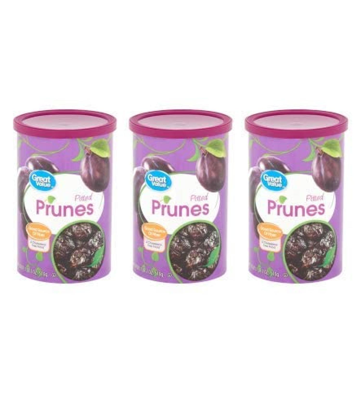 18 Oz Great Value Pitted Dried Prunes - Pack of 3 | High Quality, Delicious Snack - Buy Online on SooperMarket.com