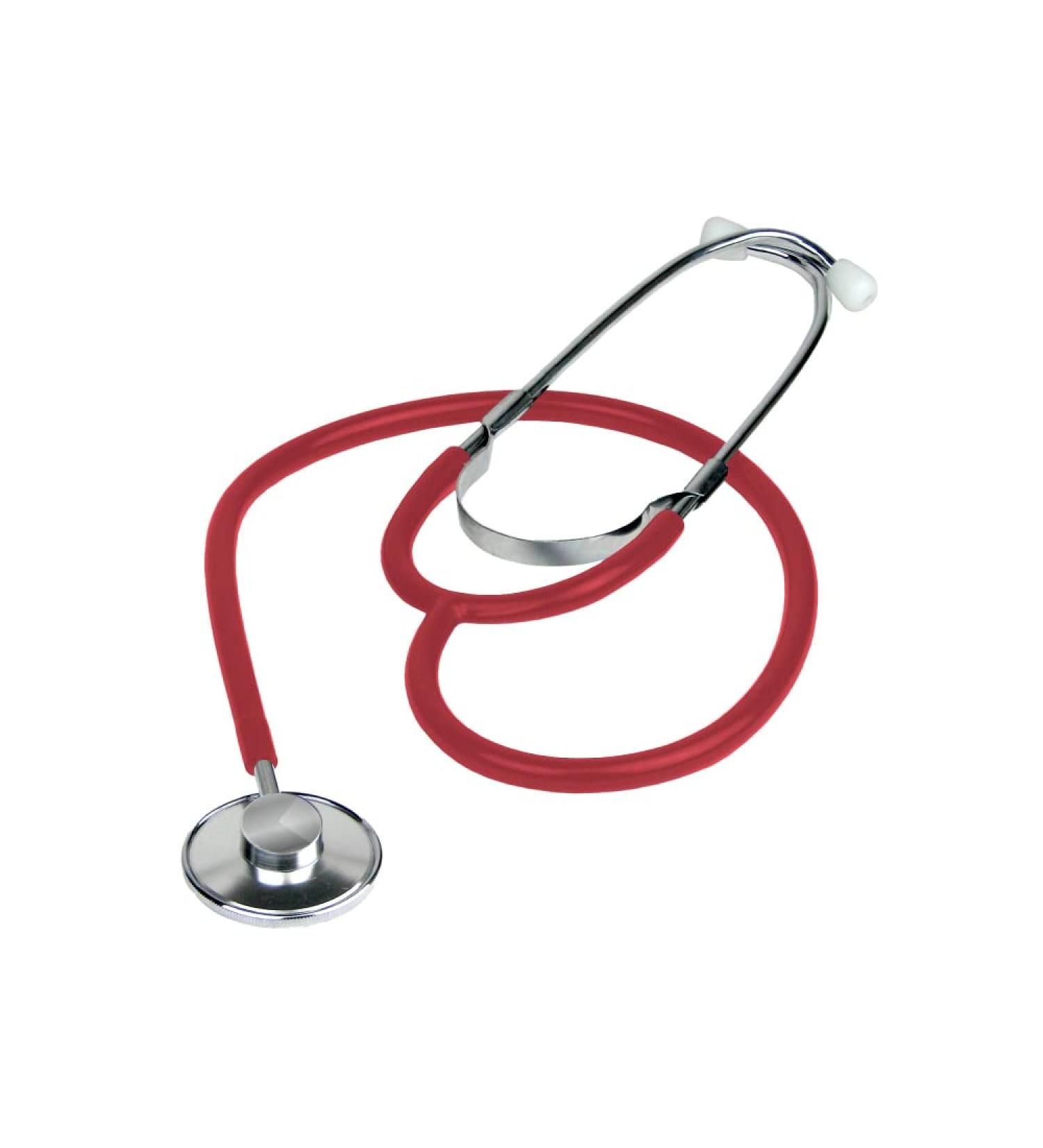 Dixie EMS Lightweight Single Head Stethoscope - Latex-Free for Doctors, Nurses, Students - Red - Buy Online on SooperMarket.com