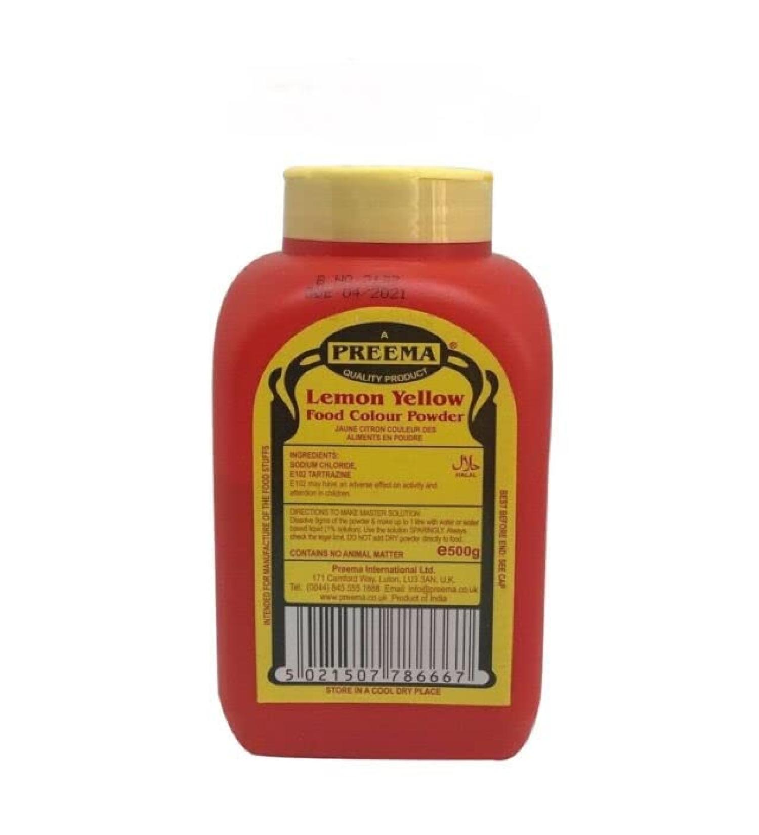 Preema Lemon Yellow Food Colour Powder 500g Bottle - Buy Online on SooperMarket.com