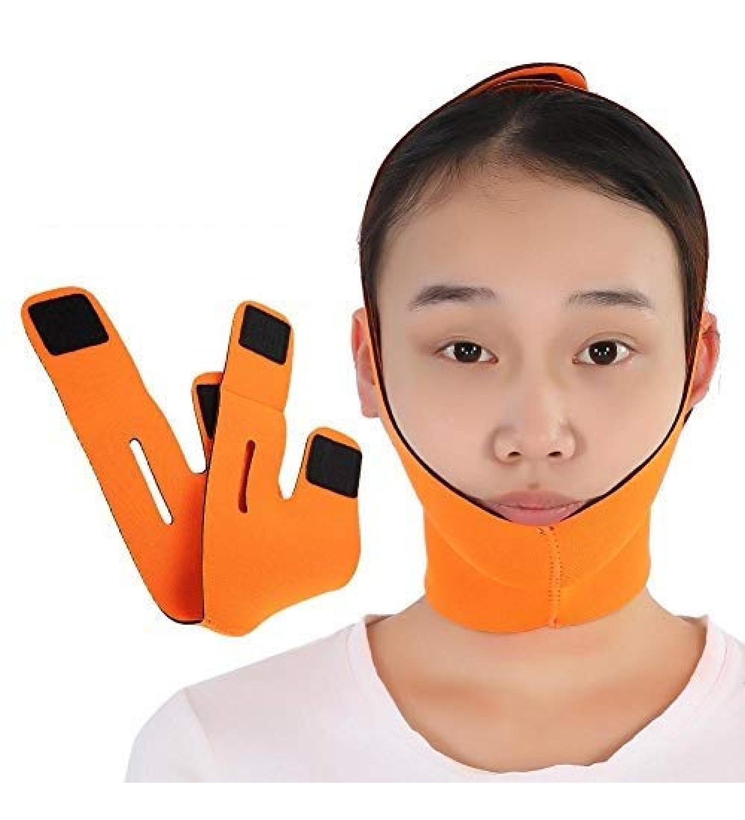 Face Slimming Cheek Mask V Line Facial Mask Chin Lift Up Anti Wrinkle Mask Face Line Slim up Belt (Orange) - Buy Online on SooperMarket.com