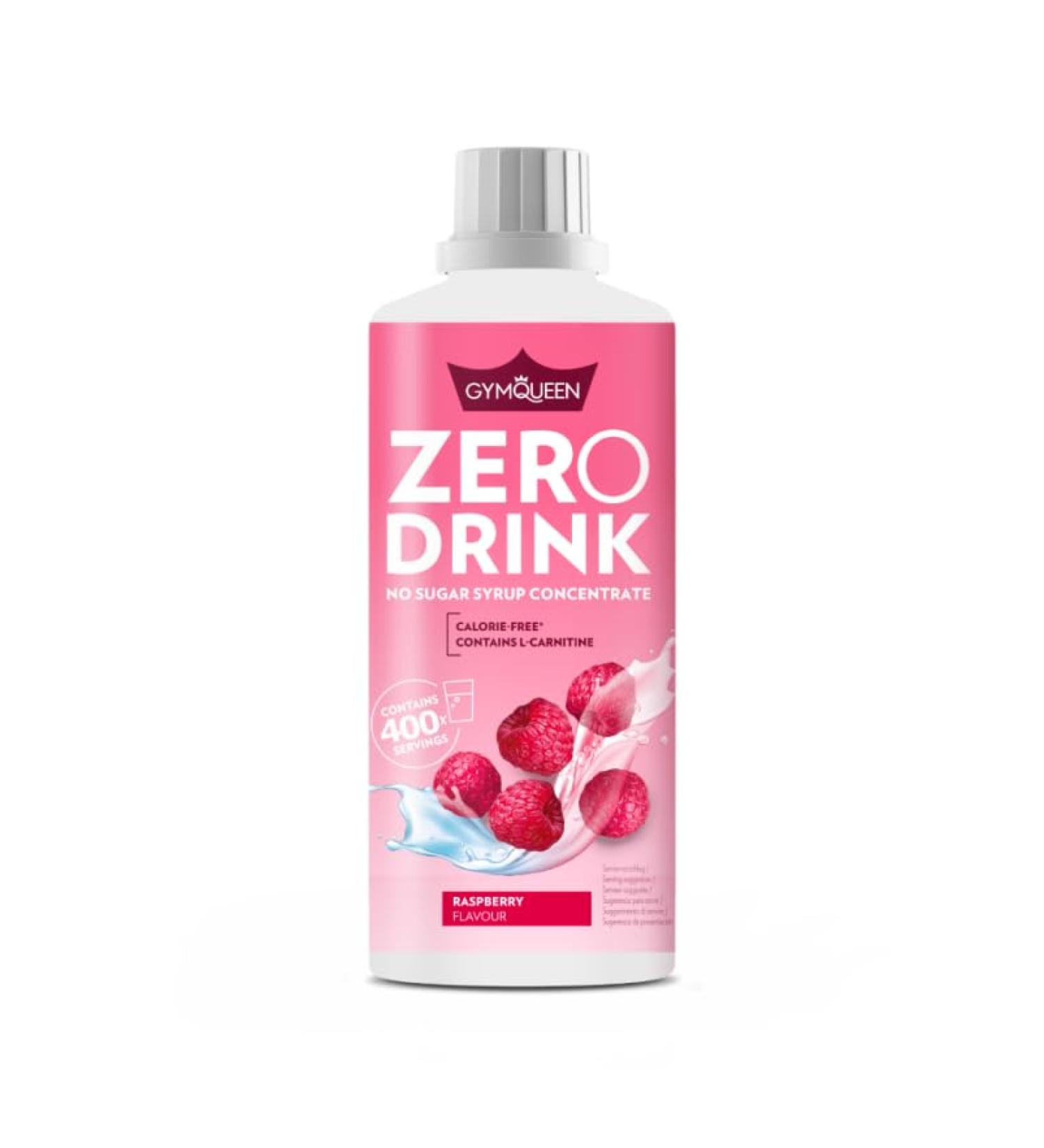 Buy Gymqueen Zero Drink Raspberry 1000ml | Low-Calorie Sugar-Free Beverage Concentrate | B Vitamins & L-Carnitine | 1 Pack - Buy Online on SooperMarket.com