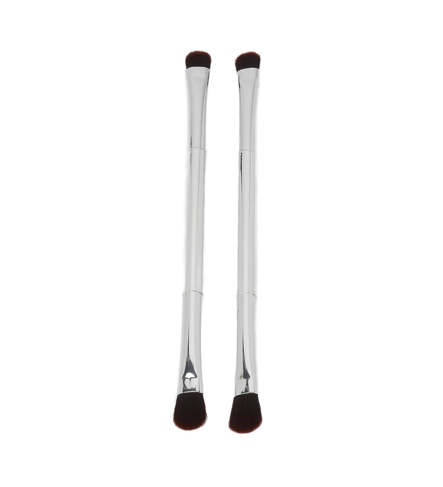 Eyeshadow Brush Silver Professional Soft Hair Eyelid Brush Double Ended Ergonomic for Makeup Artist for Home - Buy Online on SooperMarket.com
