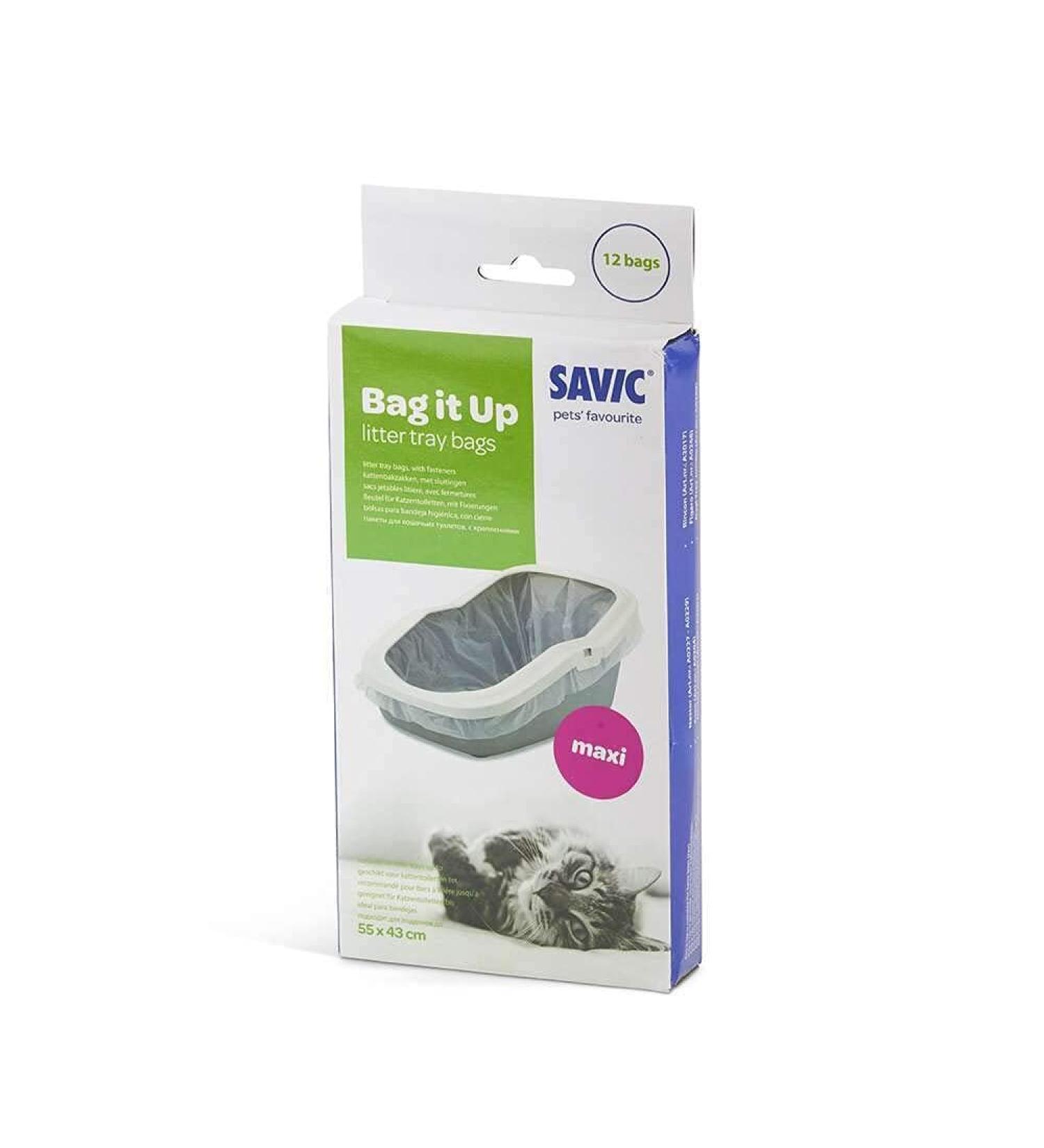 SAVIC Bag It Up 12 Maxi Hygienic Bags 55x43cm - Convenient Waste Disposal Solution - Buy Online on SooperMarket.com