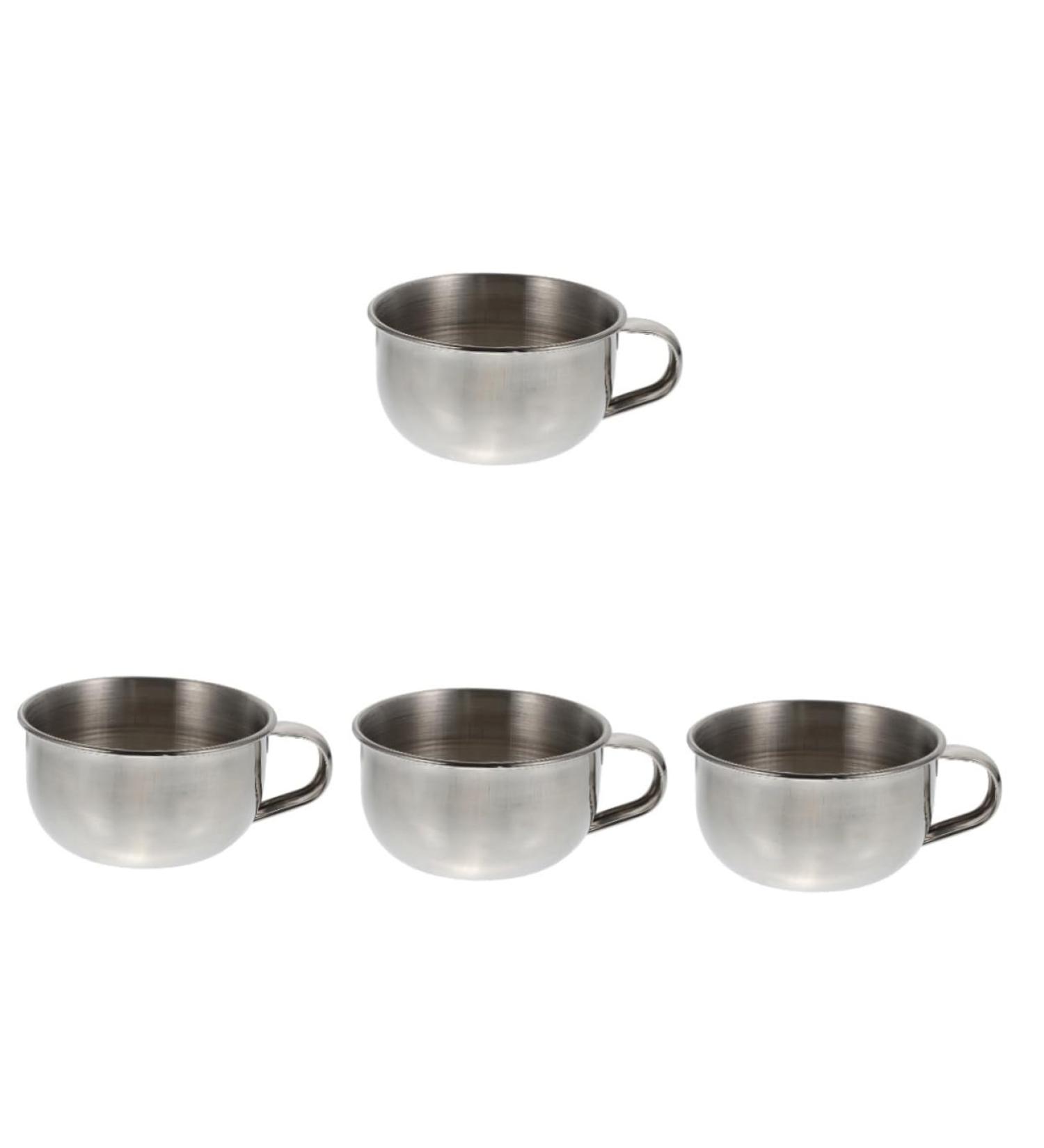 Beavorty 4pcs Stainless Steel Shaving Soap Bowl Set | Travel-Friendly Cream Bowls for Men s Grooming - Buy Online on SooperMarket.com