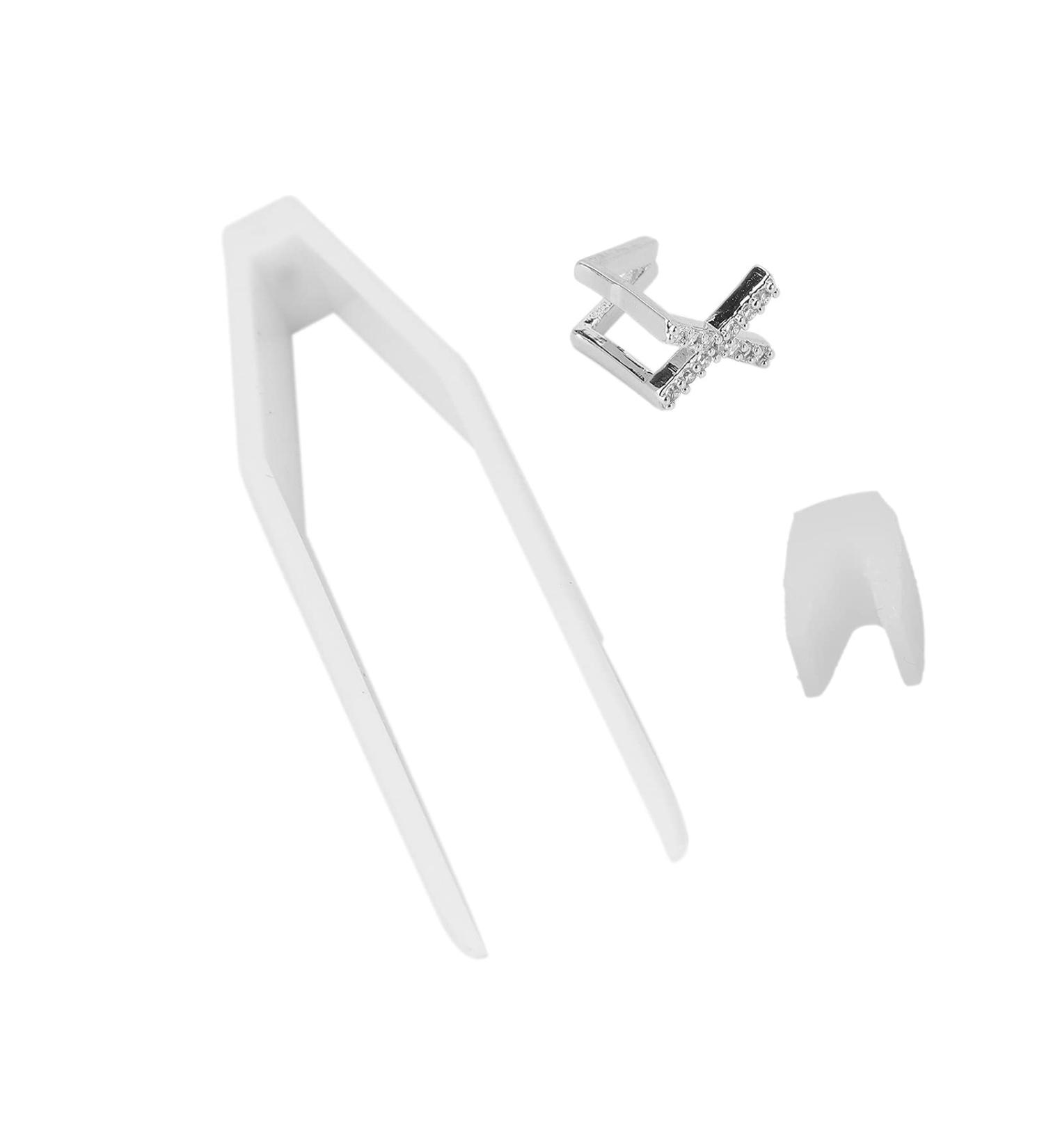 Plated English Letter X Teeth Brace Metal Fashionable Teeth Decoration Jewelry for Party (Silver Color) - Buy Online on SooperMarket.com