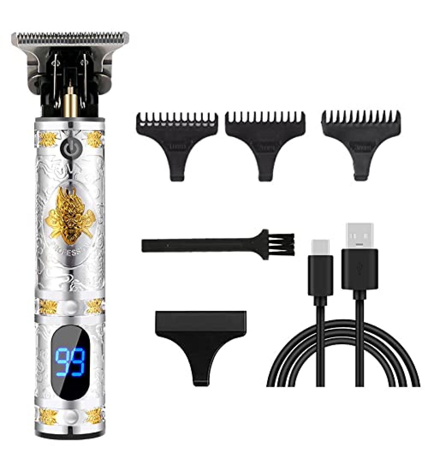 Pcivzxam Professional Hair Clippers Men Electric Beard Trimmer Digital Display USB Rechargeable Cordless Hair Cutting Skull - Buy Online on SooperMarket.com
