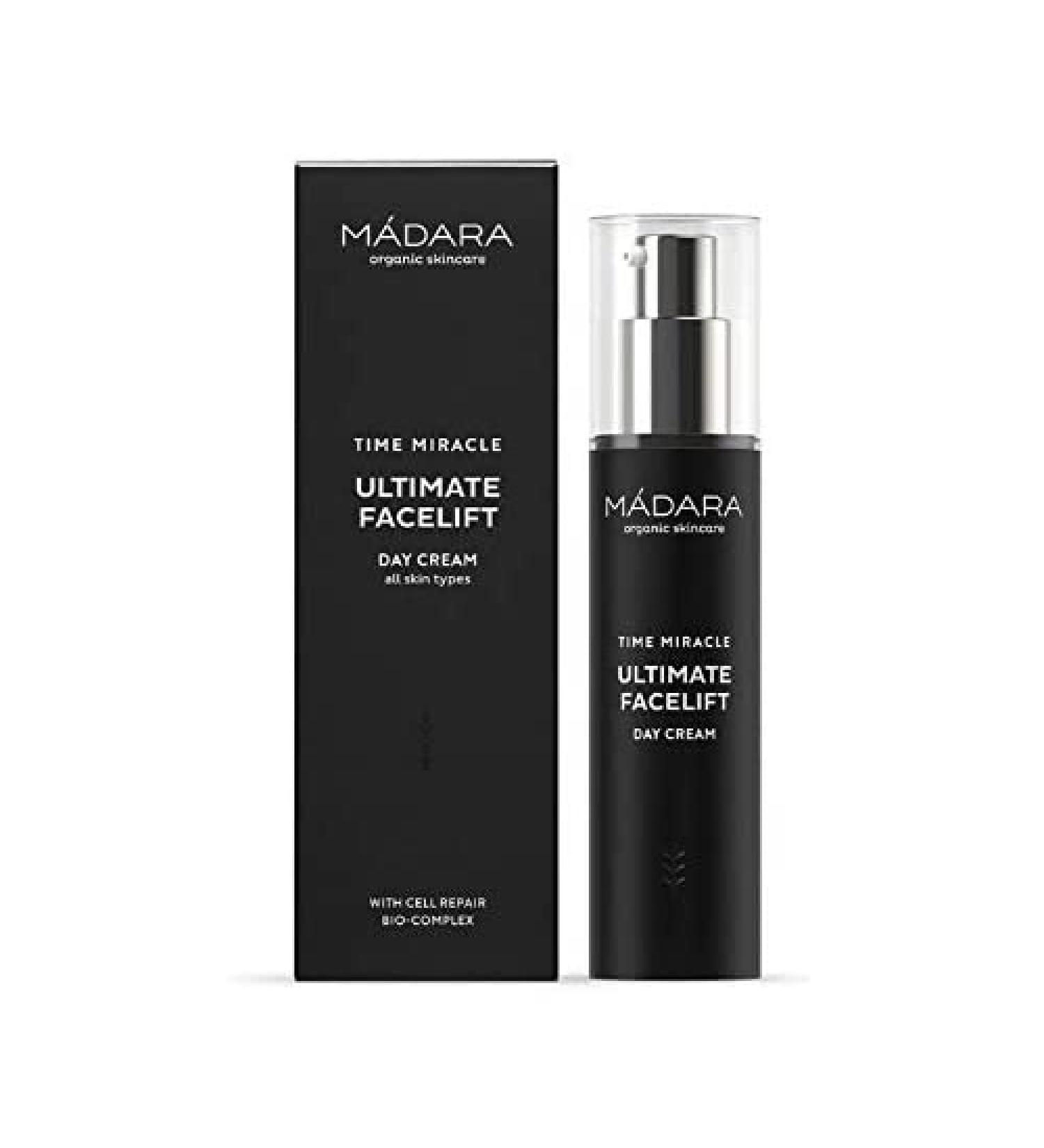 M DARA Organic Skincare | Time Miracle Ultimate Facelift Day Cream - 50ml With Hyaluronic Acid and Cellular Bio-Complex Anti-ageing formula Lightweight texture Instant lifting effect Vegan Black - Buy Online on SooperMarket.com