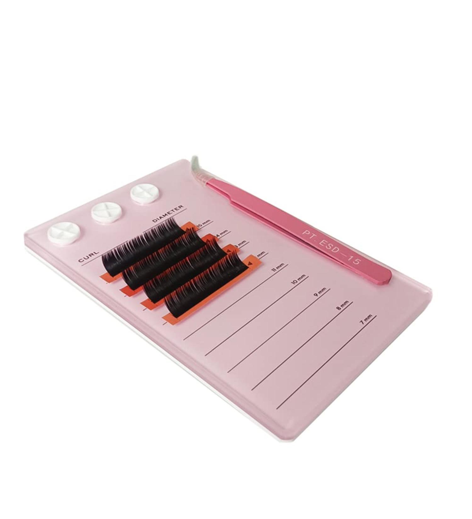 Acrylic Eyelash Extension Organizer | Pink False Eyelash Tray with Scale - Buy Online on SooperMarket.com