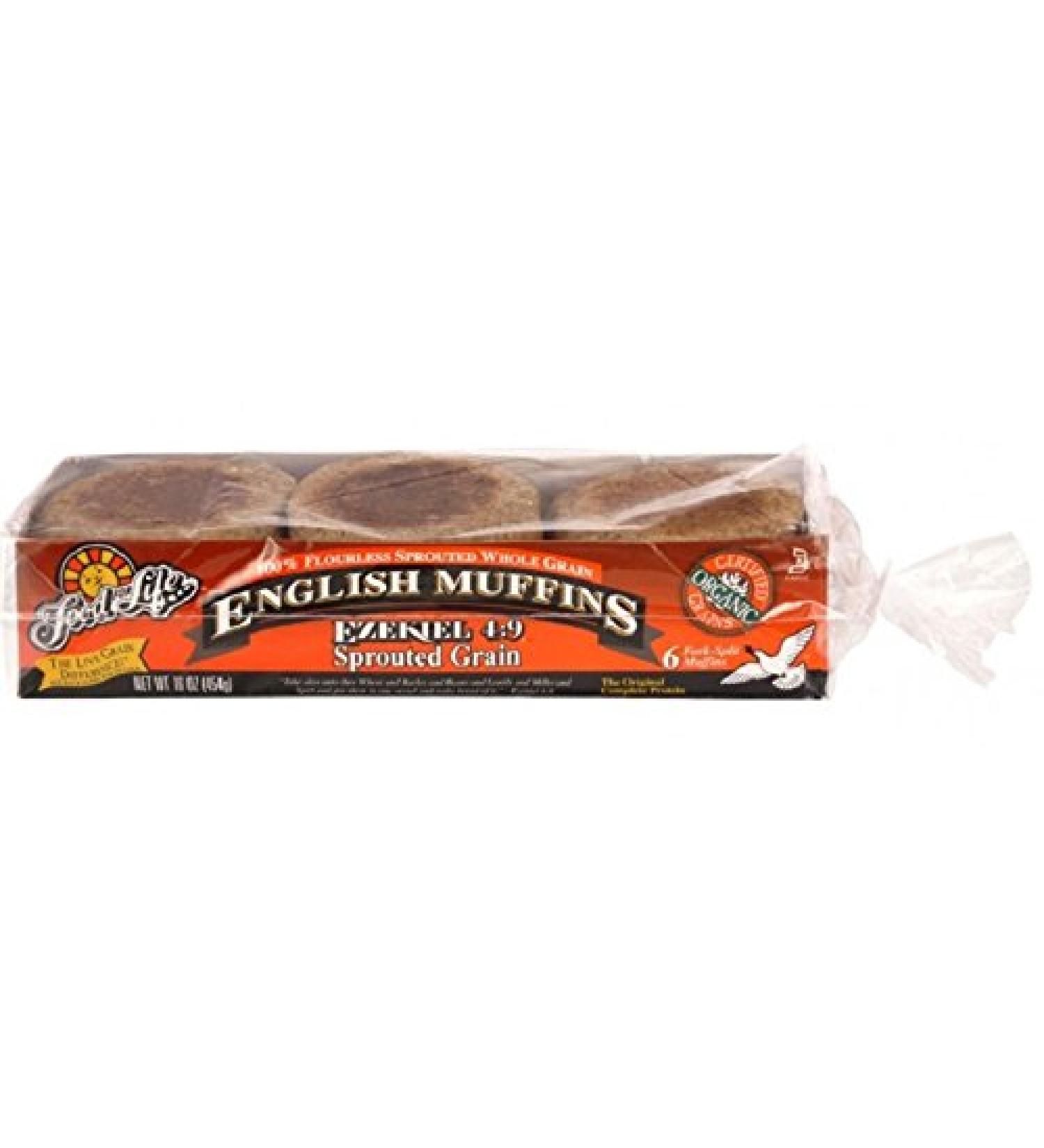 Food For Life Ezekiel 4:9 Sprouted Whole Grain English Muffins, 16 Ounce (Pack of 06) Sprouted Whole Grain 1 Pound (Pack of 6)