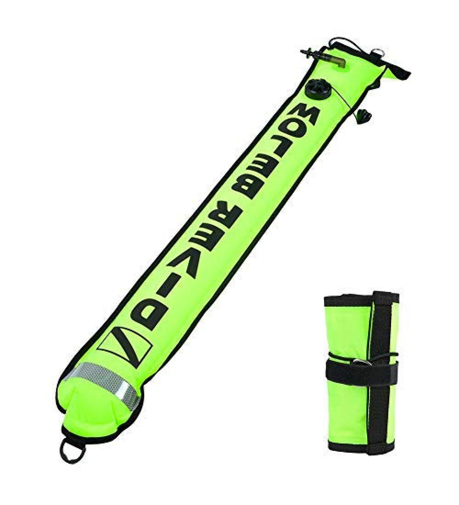 Keenso 4FT Dive Flag Inflatable Surface Marker Buoy - Fluorescence Yellow - Buy Online on SooperMarket.com