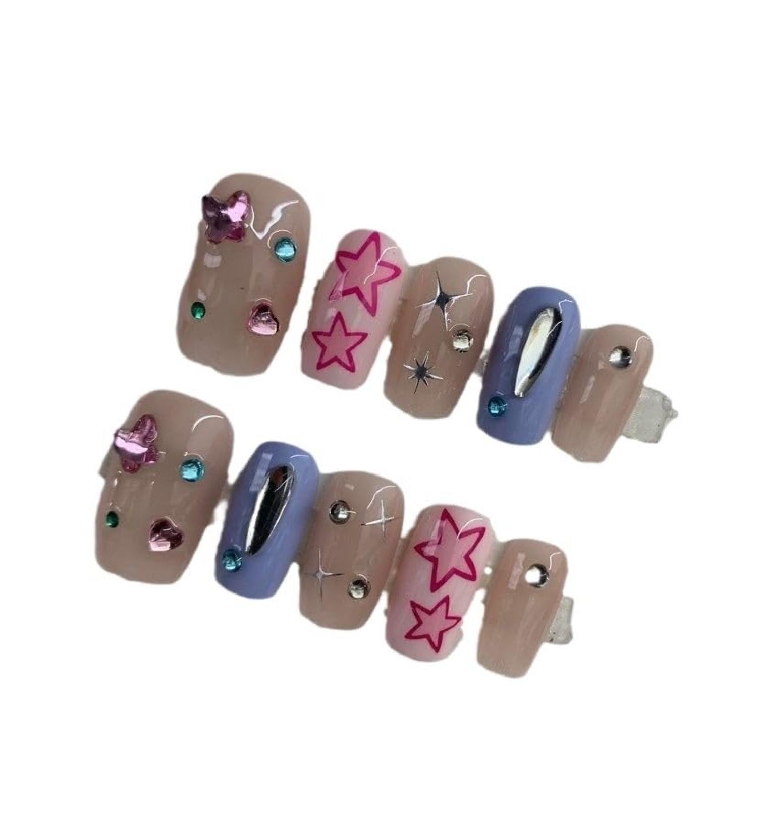 Handmade Wearing Nail Cute Star Gentle Fake Nail Beauty (Color : A Size : S) 1 count (Pack of 1) A - Buy Online on SooperMarket.com