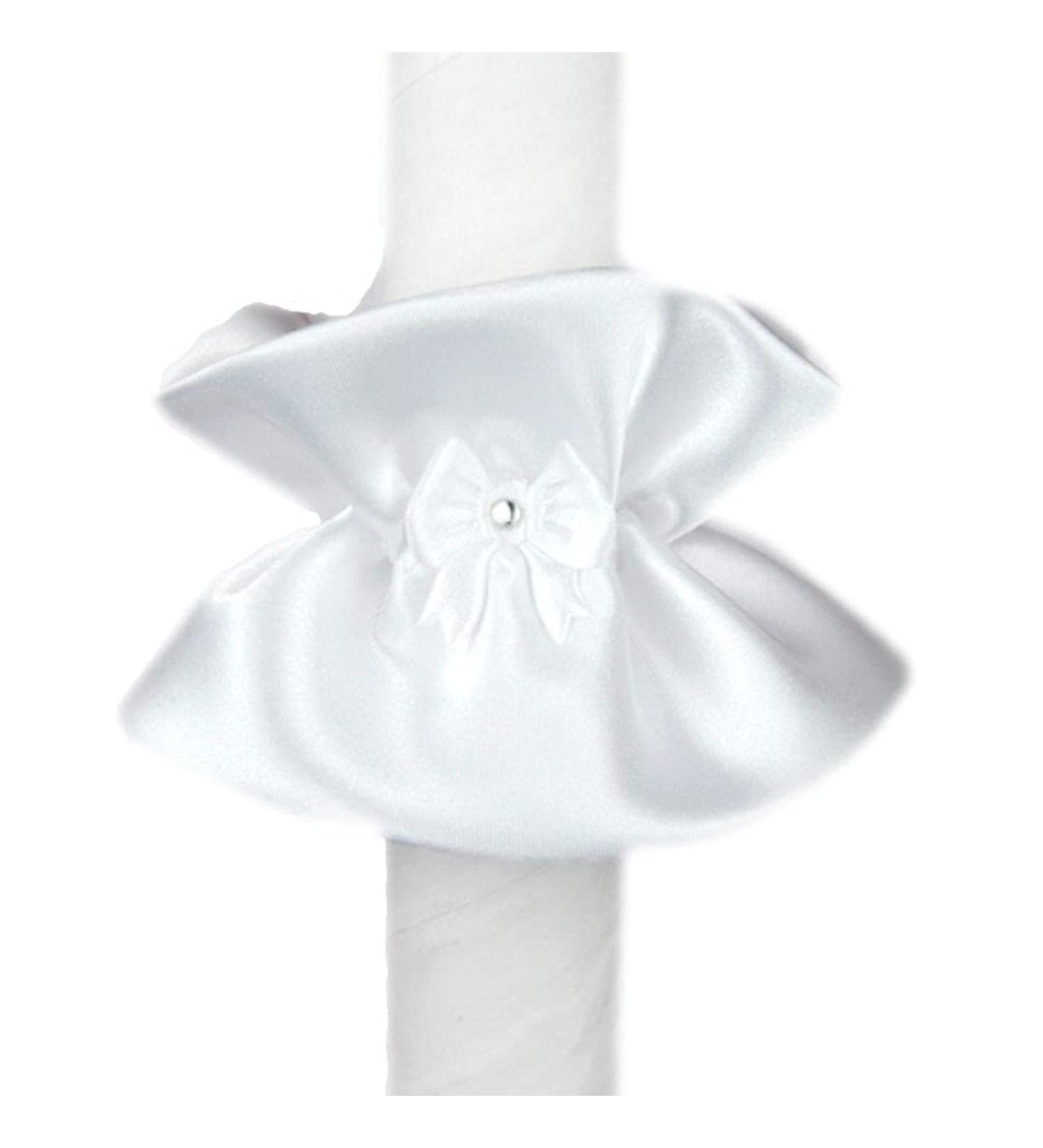 Candle decoration drip guard white satin KS-020