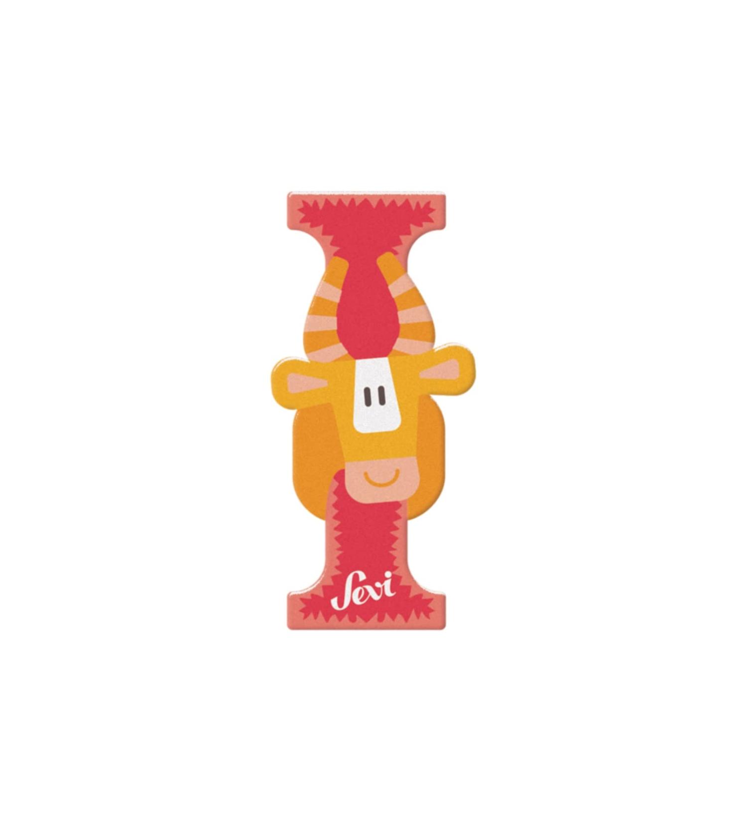 Sevi 83009 Tier Wood Letters - Impala Antelope | Educational Wooden Toys for Kids 3+ | Colorful Door Letters for Children's Rooms - Buy Online on SooperMarket.com