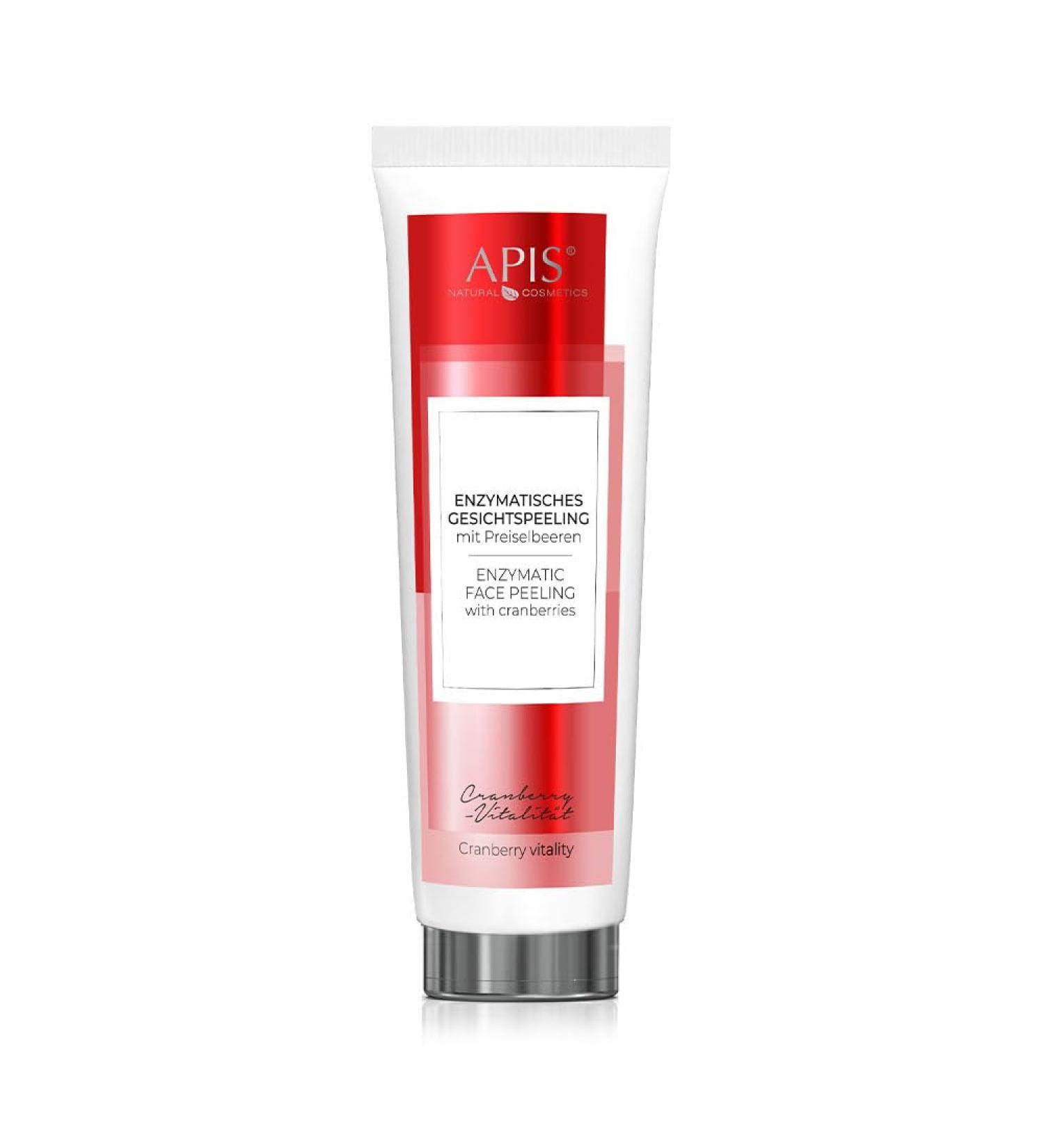 APIS Cranberry Vitality Facial Peeling 100ml | Enzymatic Exfoliation & Deep Cleansing for Radiant Skin - Buy Online on SooperMarket.com