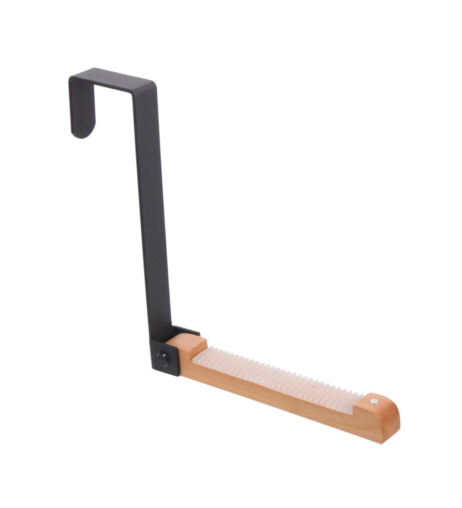 CIYODO Door Hook Closet Hooks for Wall Vinyl Siding Hooks Cement Over Door Towel Rack Solid Wood Towel Hook 17.5X16CM Black - Buy Online on SooperMarket.com
