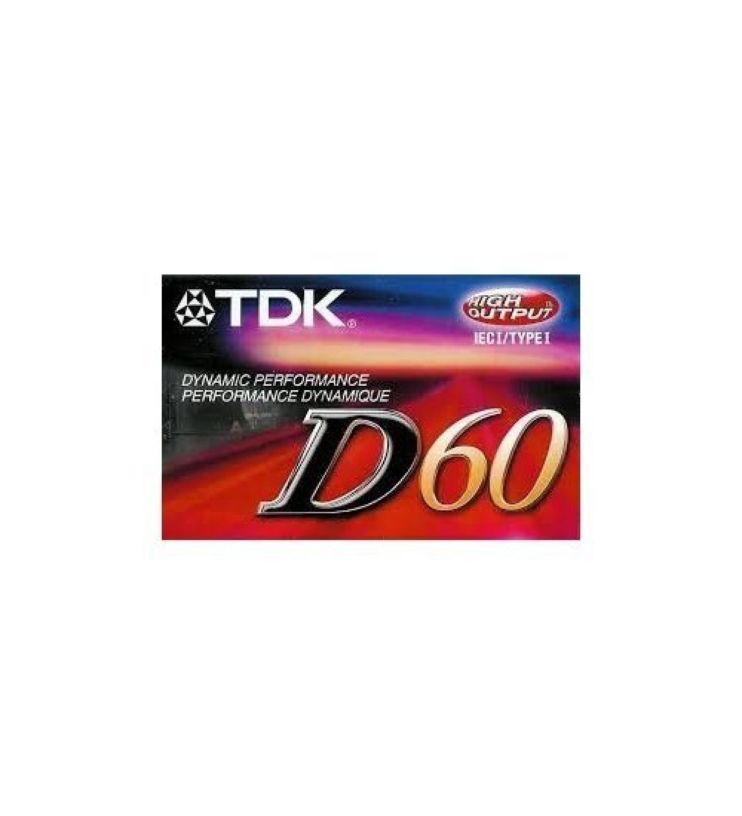 TDK D60 IEC I/Type 1 High Output Audio Cassette.
