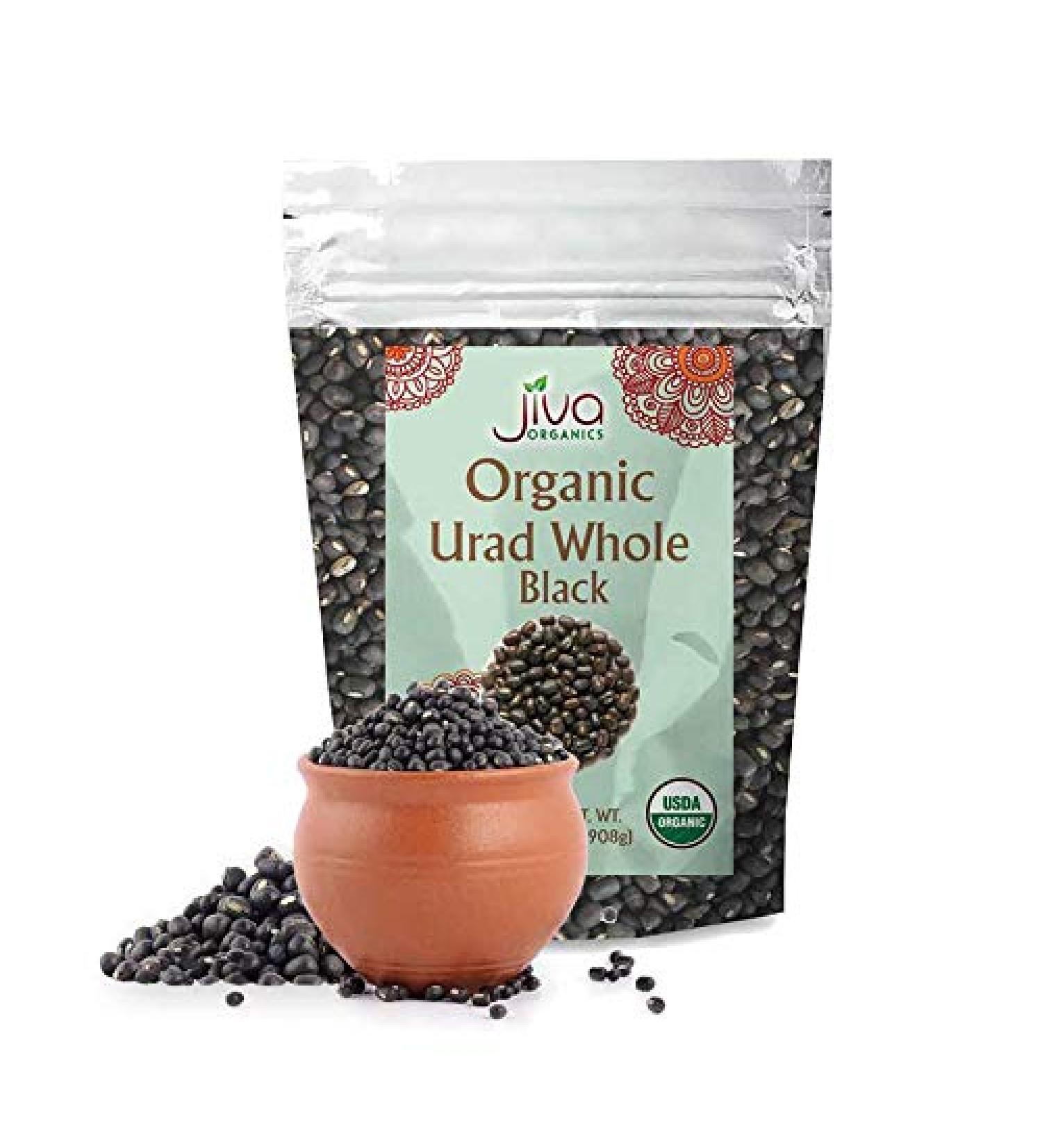 Jiva Organics Organic Urad Whole Black 2 lb Bag - Black Gram Daal - Pack of 1 - Buy Online on SooperMarket.com