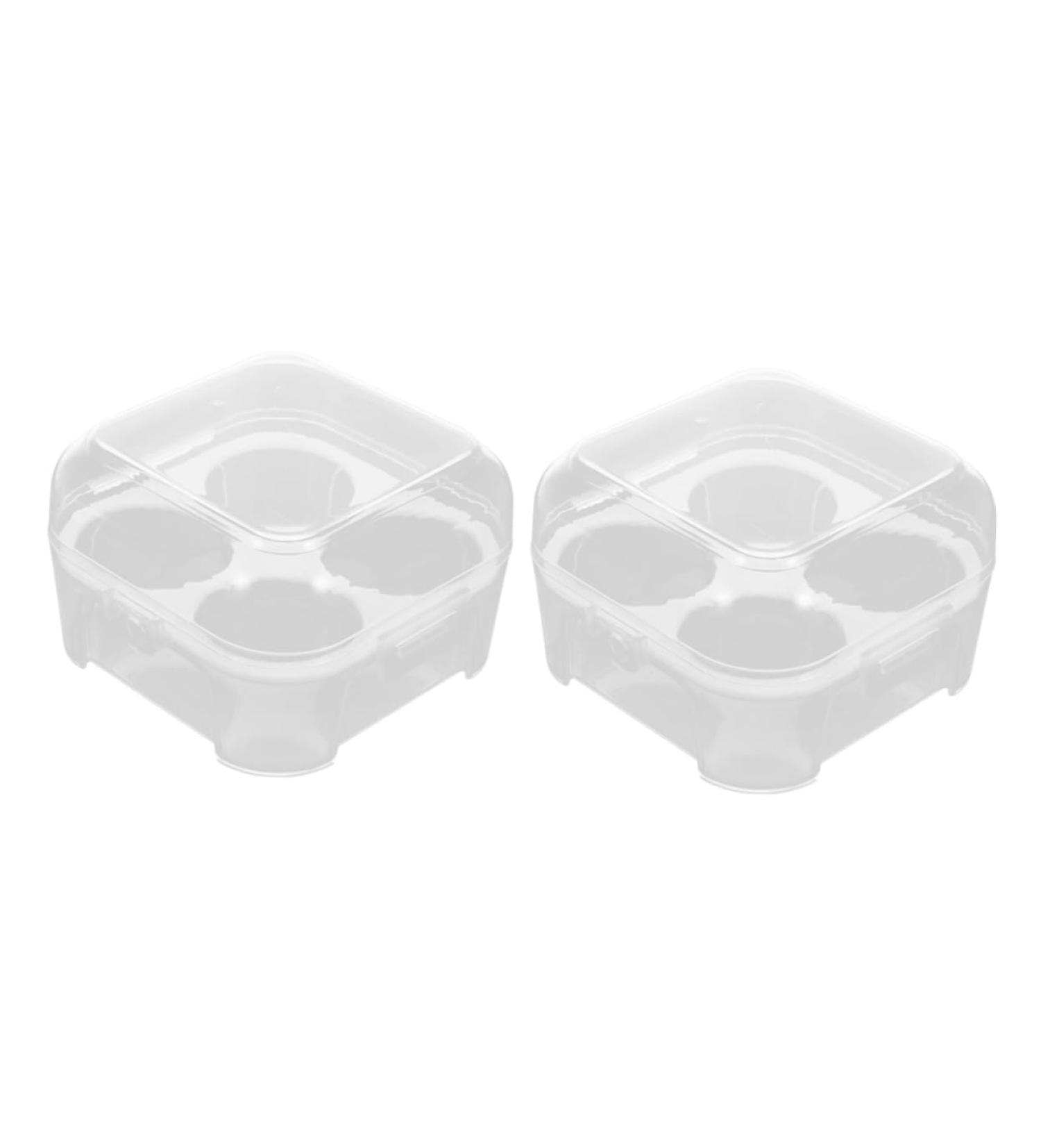 Fridge Egg Container 2pcs Box 4 Grid Egg Storage Box Plastic Pallet Empty Egg Carton re-usable - Buy Online on SooperMarket.com