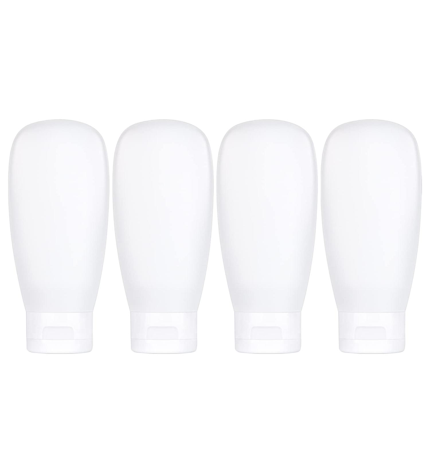 TSA Approved Travel Bottles Set 4 Pack - Leak Proof, Refillable, Portable Containers for Toiletries - Ideal for Airplane, Shampoo, Conditioner, Lotion - 60ml - Buy Online on SooperMarket.com