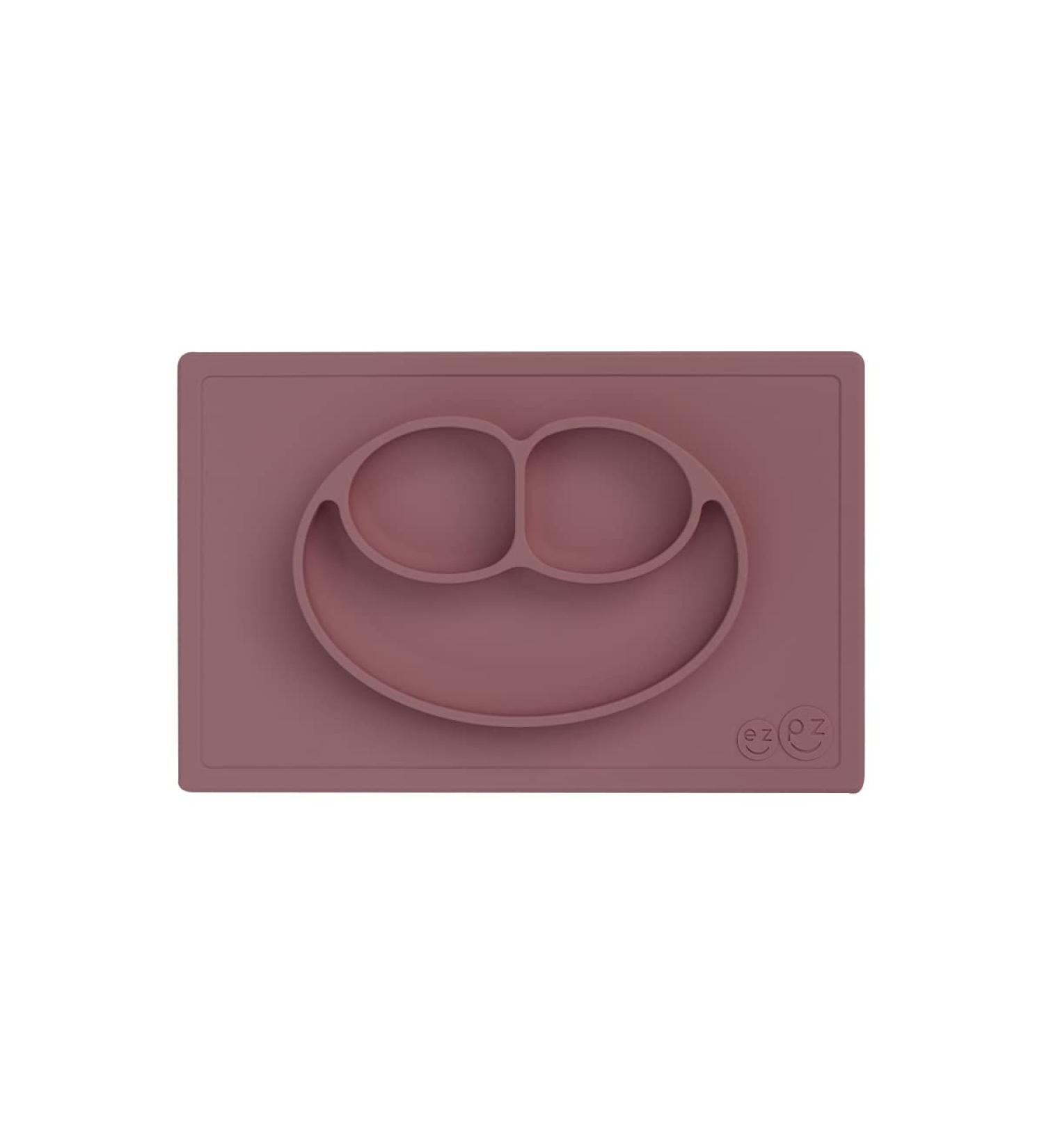 ezpz Happy Mat (Mauve) - Silicone Suction Plate for Toddlers & Preschoolers - Divided, Dishwasher Safe - 24+ months - Buy Online on SooperMarket.com