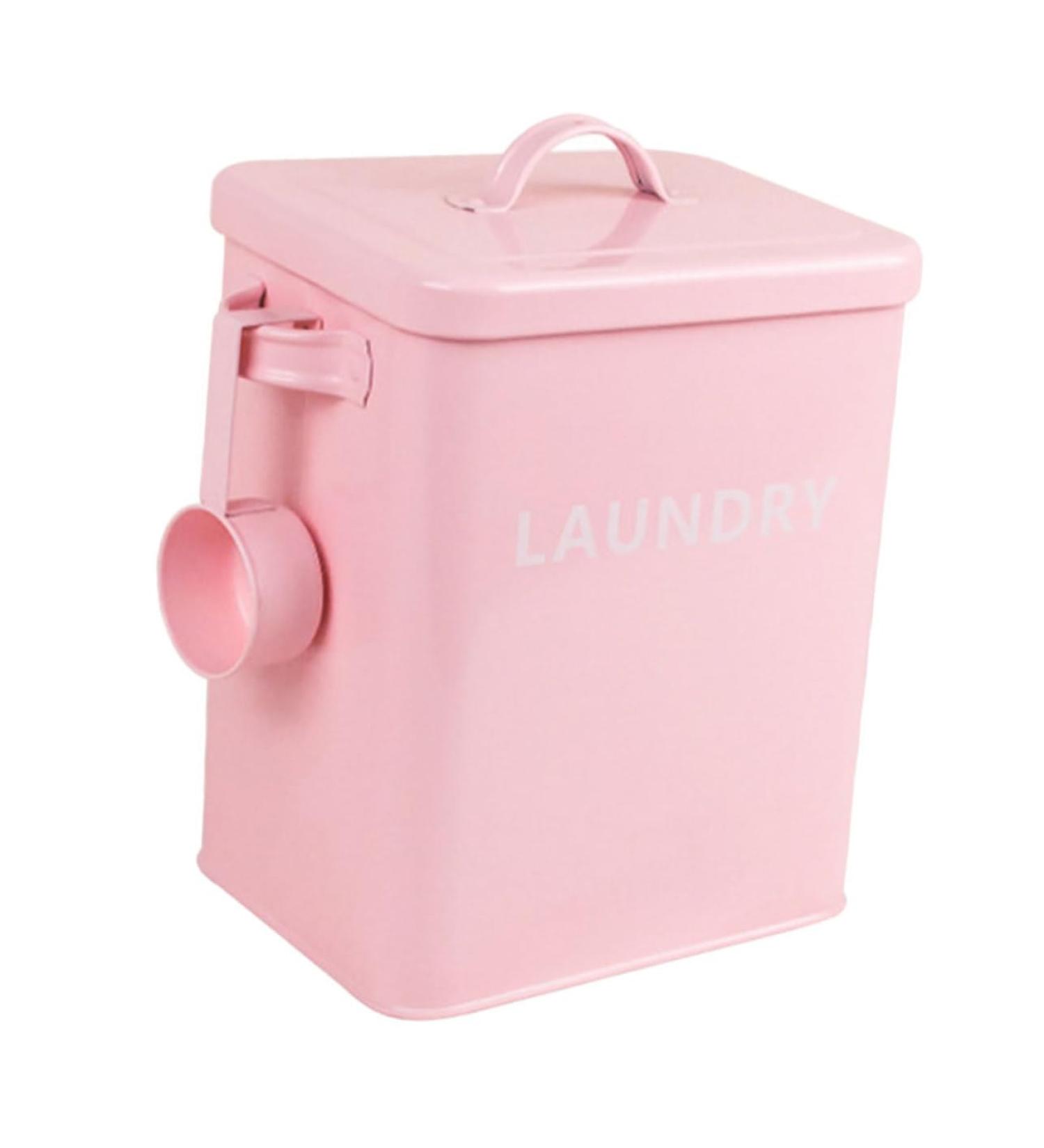 COOLHIYA 1pc Washing Storage Sealing Storage Case Laundry Room Trash Can Iron Pink - Buy Online on SooperMarket.com