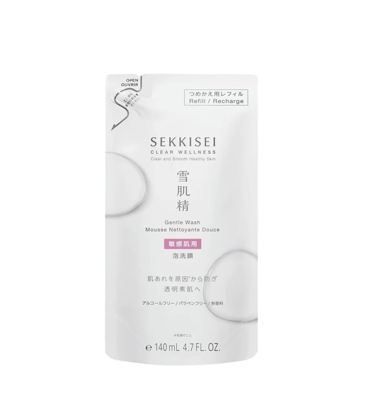 SEKKISEI Clear Wellness Gentle Wash Refill - Facial Cleanser for Sensitive Skin 4.7 Oz | Shop Internationally - Buy Online on SooperMarket.com