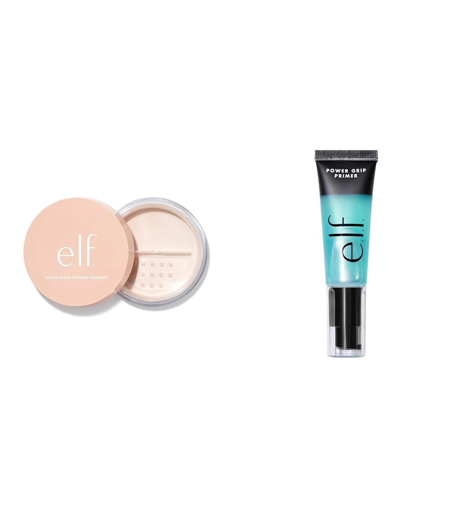 e.l.f. Halo Glow Setting Powder Silky Setting Powder For Soft Glow Without Shine & Cosmetics Power Grip Primer Gel-Based & Hydrating Face Primer - Buy Online on SooperMarket.com